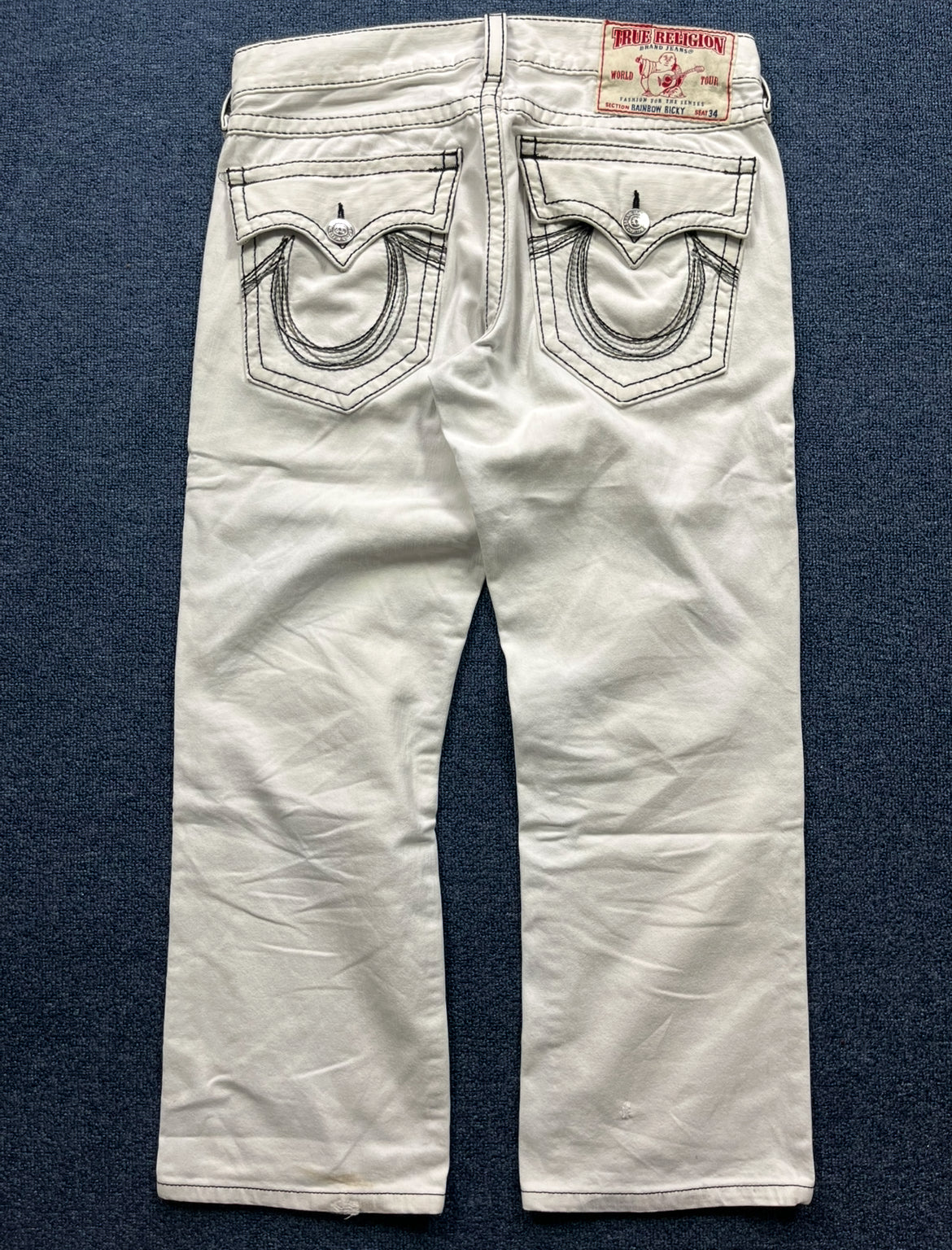 TRUE RELIGION RAINBOW RICKY white jeans (34)