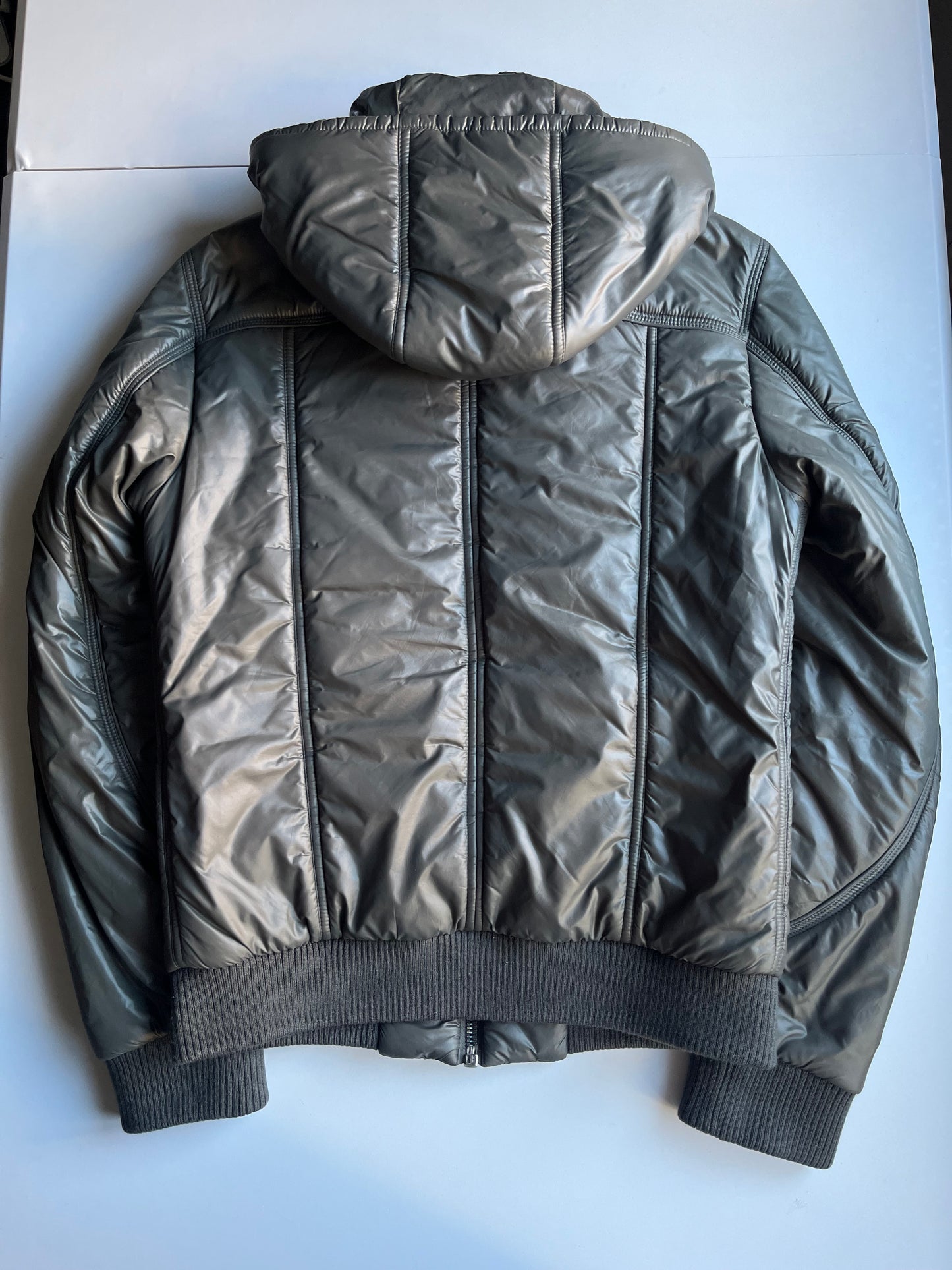 00’s Dolce & Gabbana Multi Zips Avant Garde Grey Astro Bomber Jacket (S/M) - dark grey