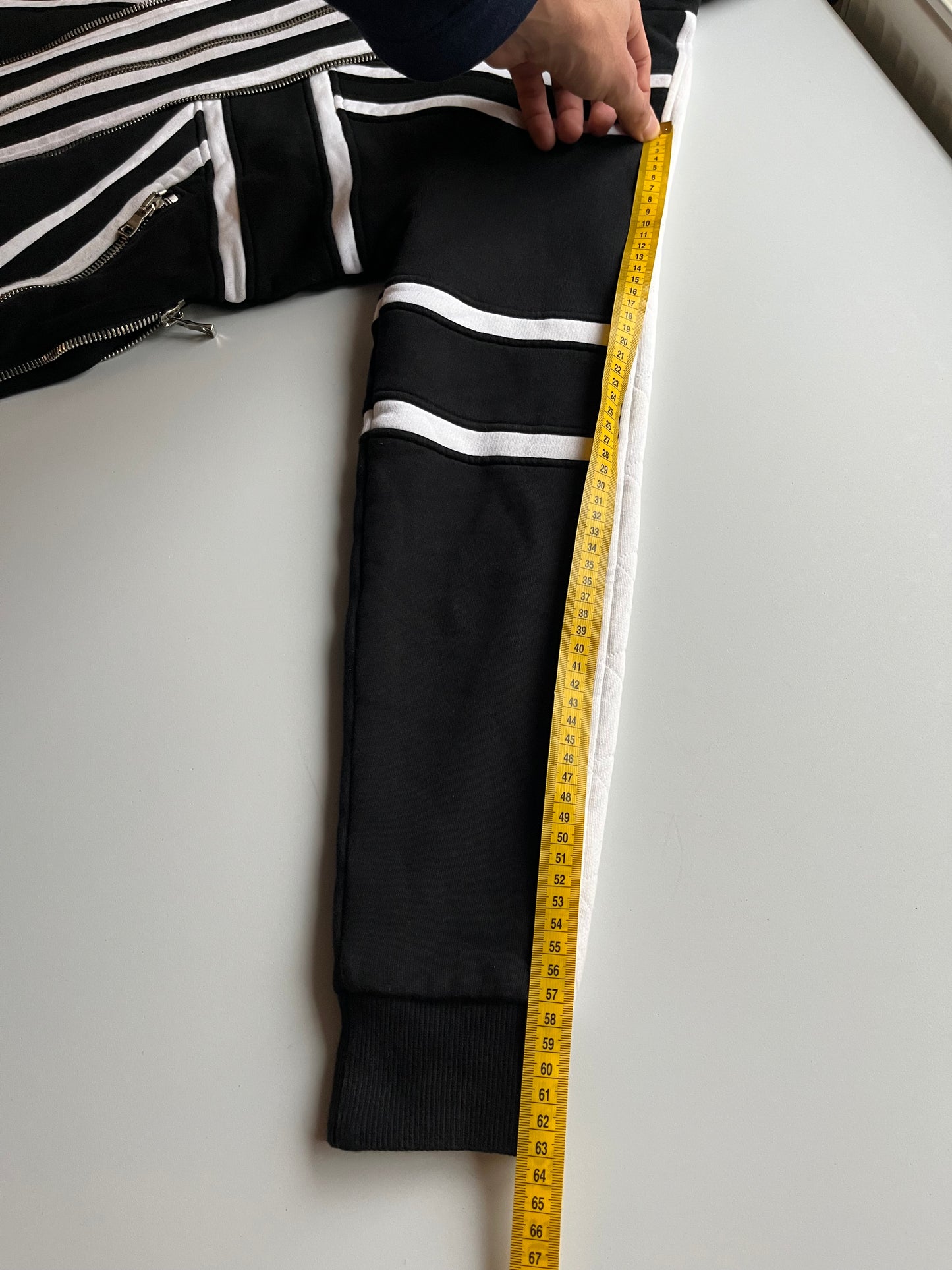 Balmain Union Jack multi zips heavy cotton hoodie (L) - black