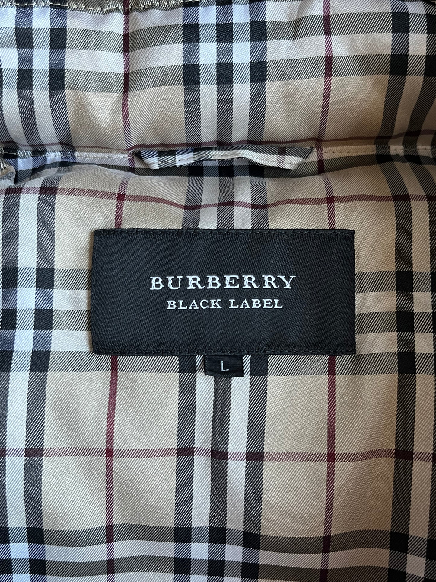 00’s BURBERRY made in Japan real fur down jacket (L) - olive green