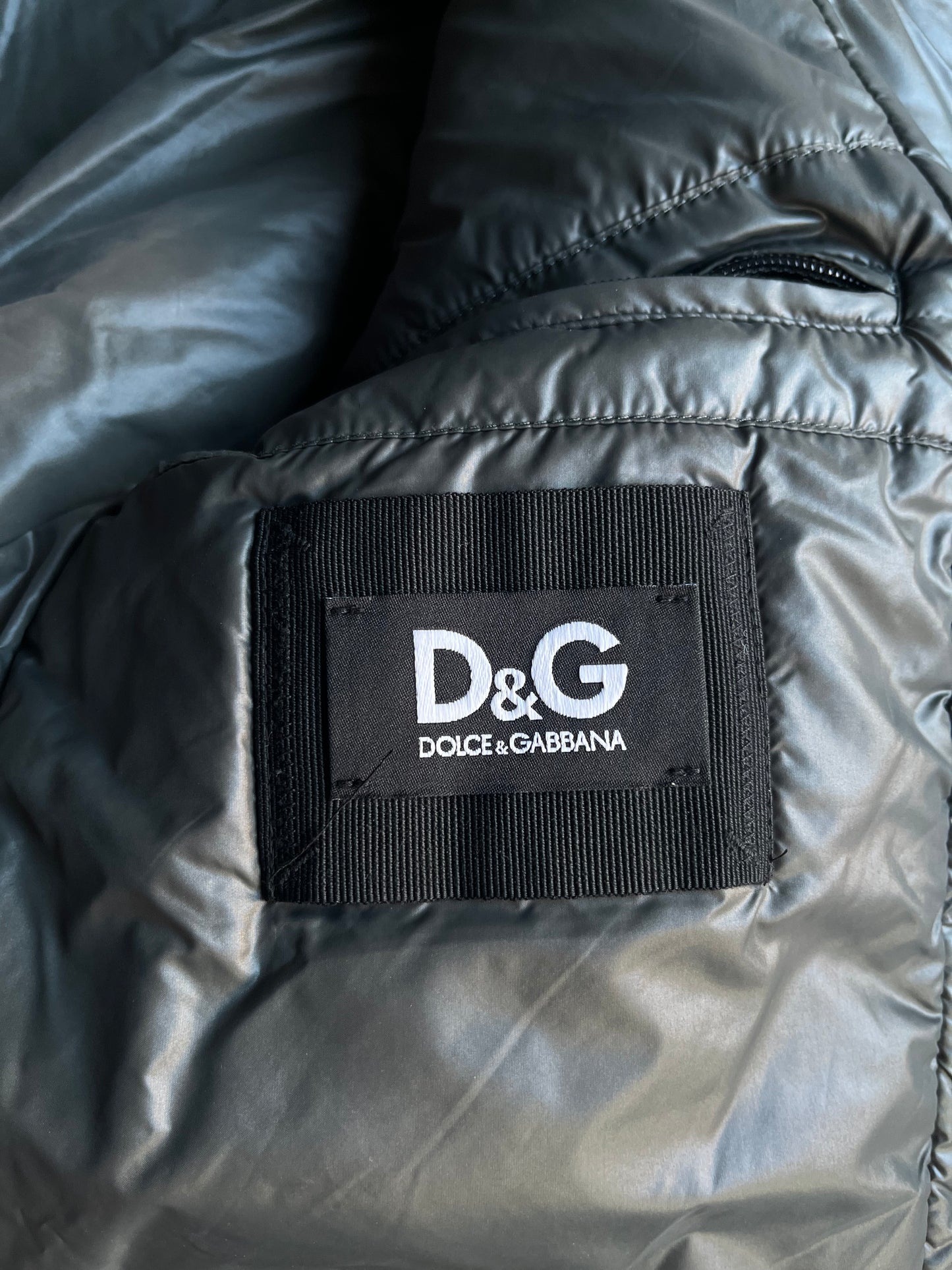 00’s Dolce & Gabbana Multi Zips Avant Garde Grey Astro Bomber Jacket (S/M) - dark grey