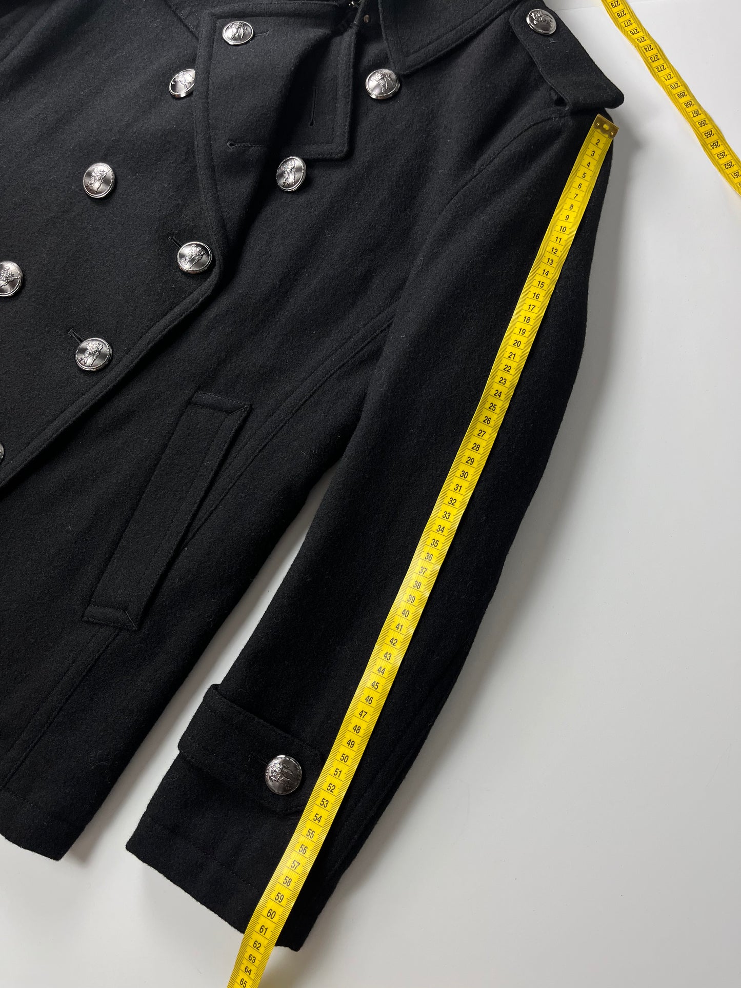 00’s BURBERRY wool Napoleon jacket (S/M) - black