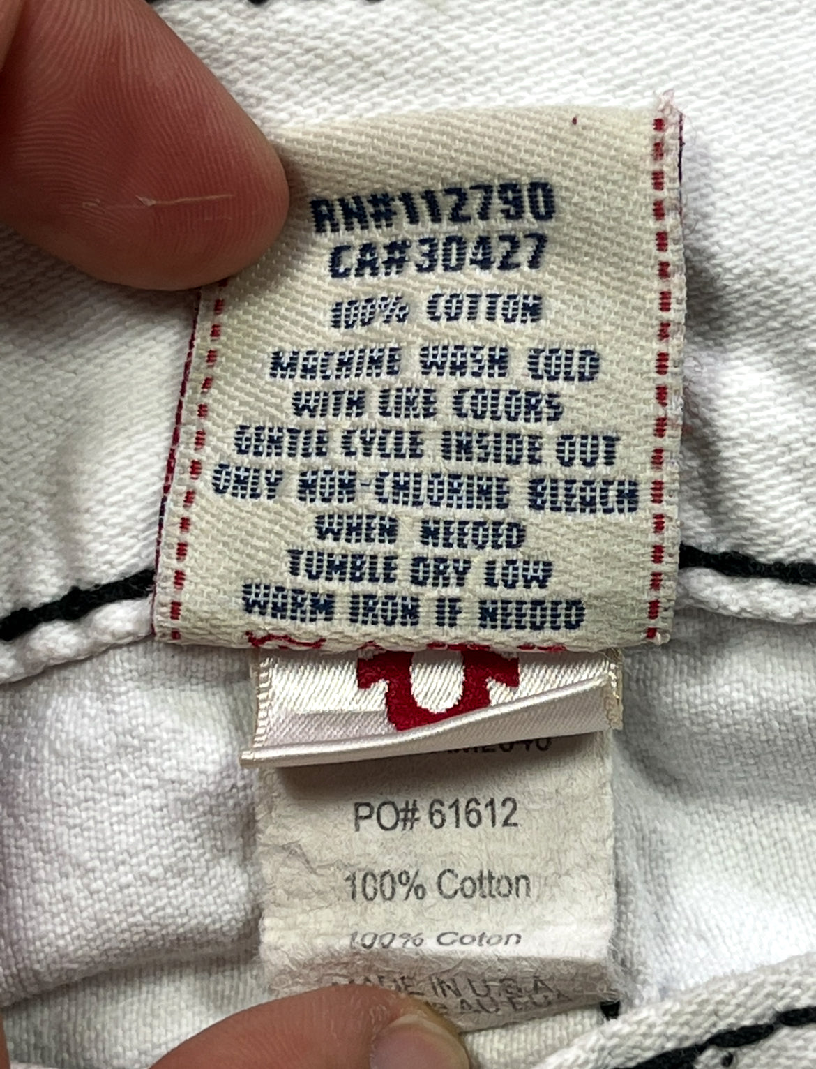 TRUE RELIGION RAINBOW RICKY white jeans (34)