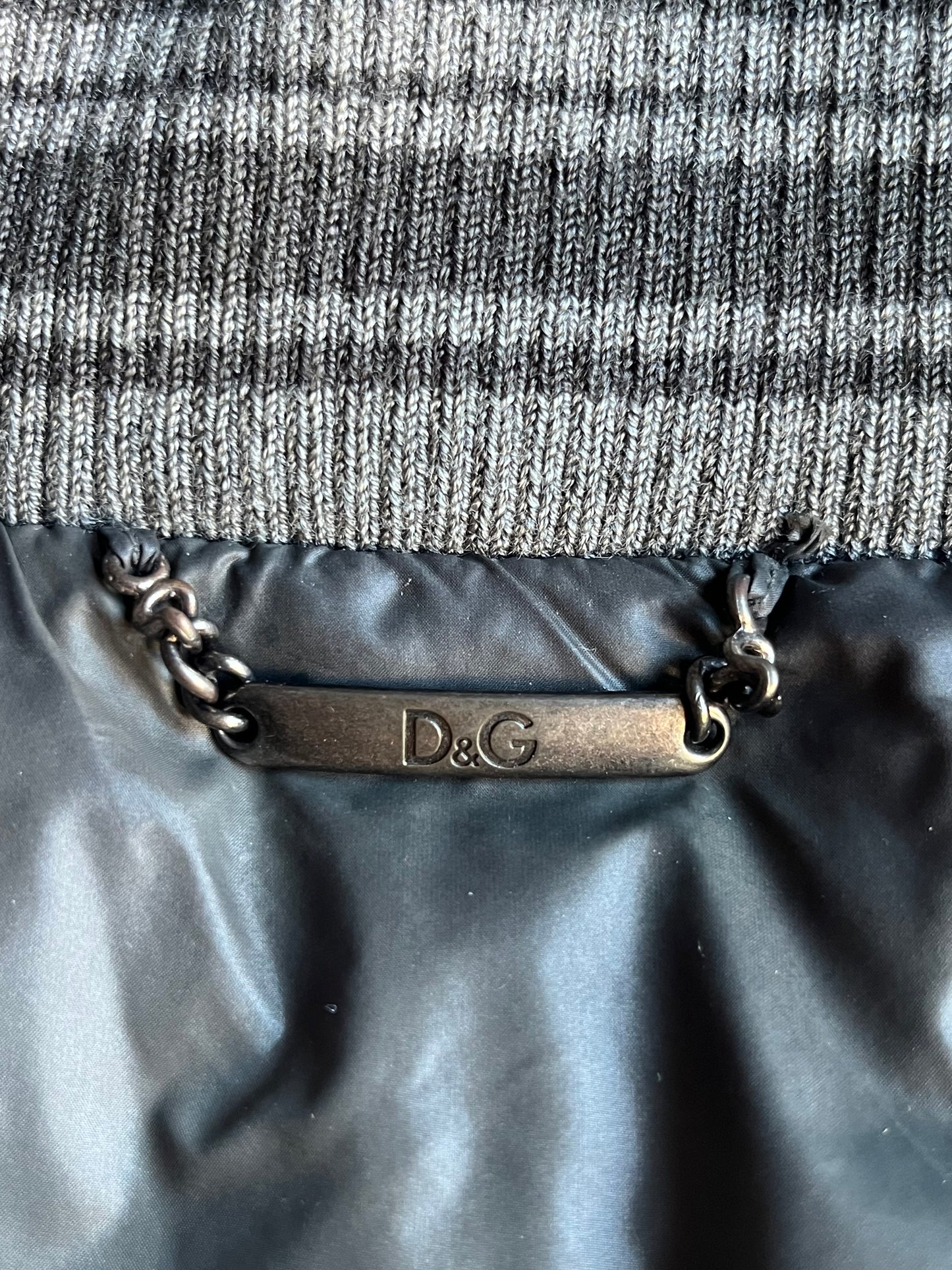 00’s Dolce & Gabbana Multi Zips Avant Garde Grey Astro Bomber Jacket (S/M) - dark grey