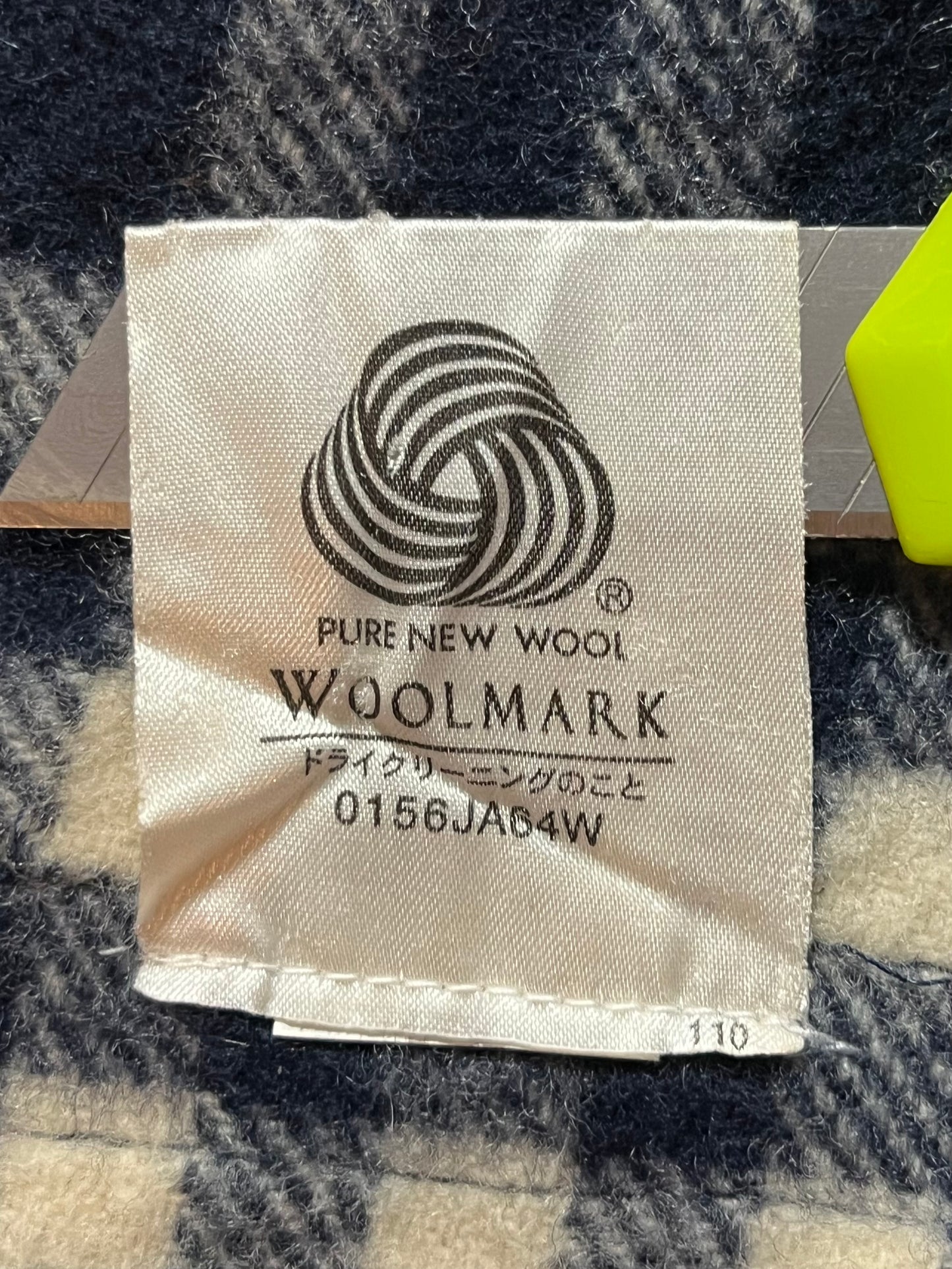 00’s Burberry - Big Logo wool scarf - navy