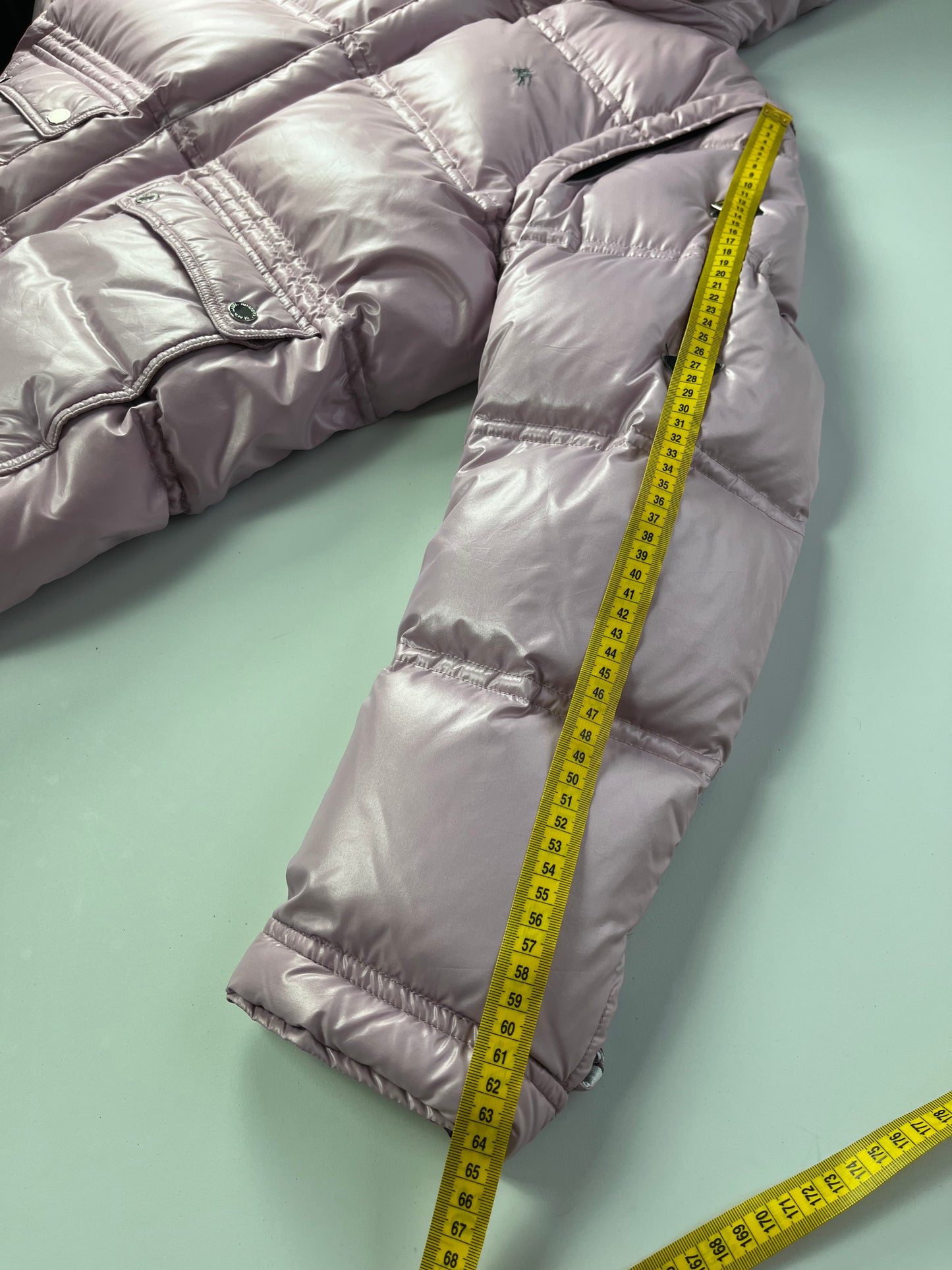 00’s BURBERRY made in Japan real fur down jacket (M/L) - pink