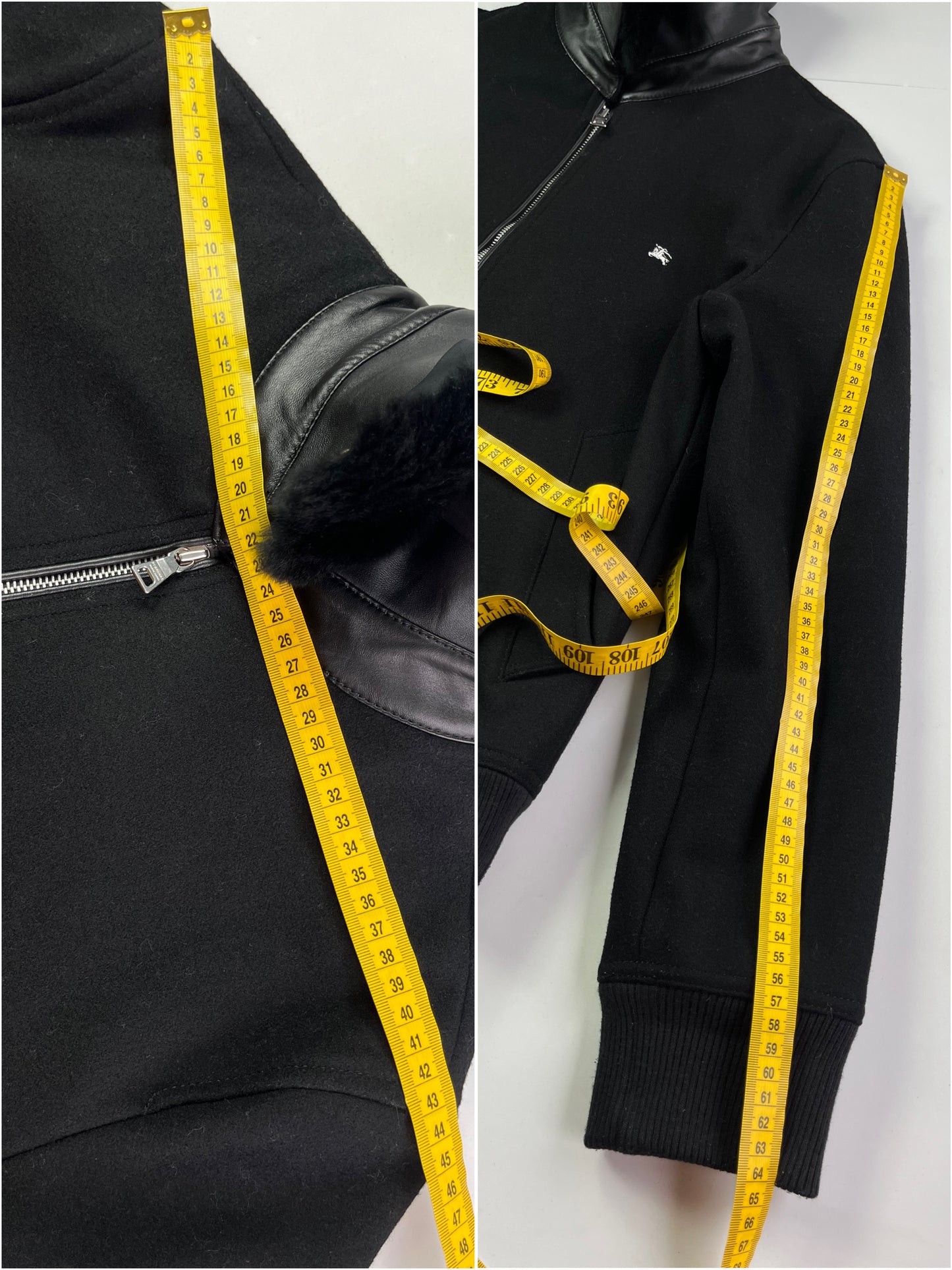 00’s BURBERRY made in Japan rabbit fur jacket (M/L) - black