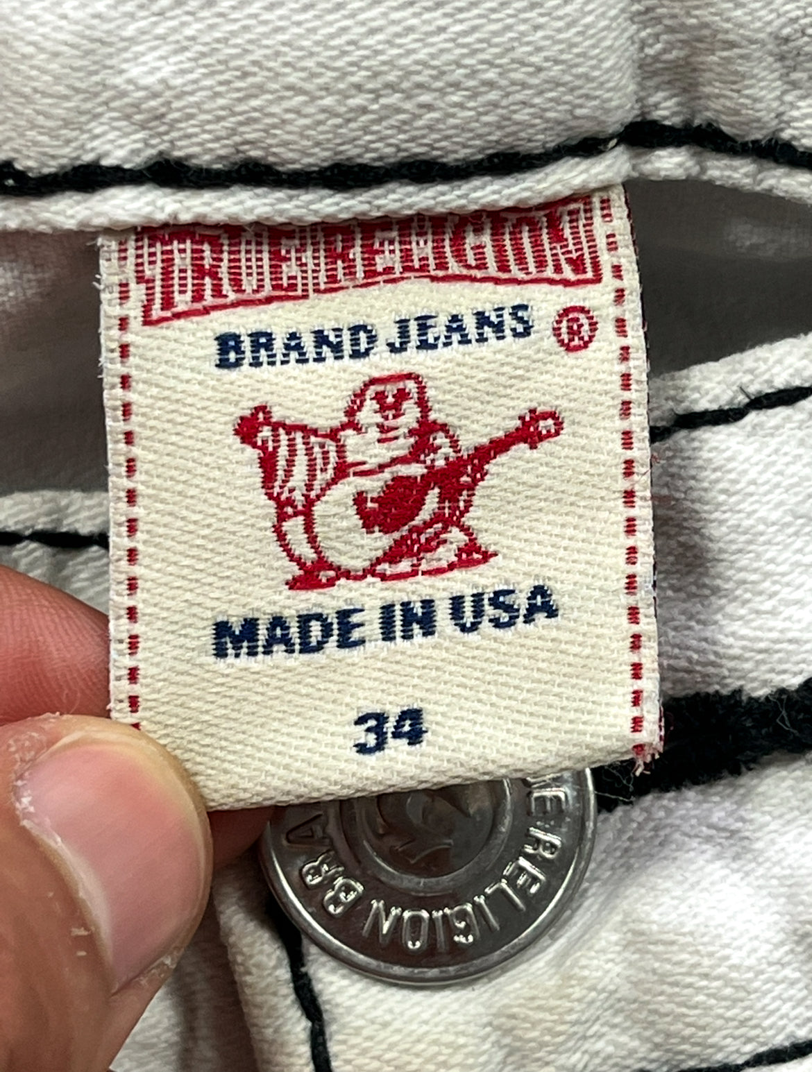 TRUE RELIGION RAINBOW RICKY white jeans (34)