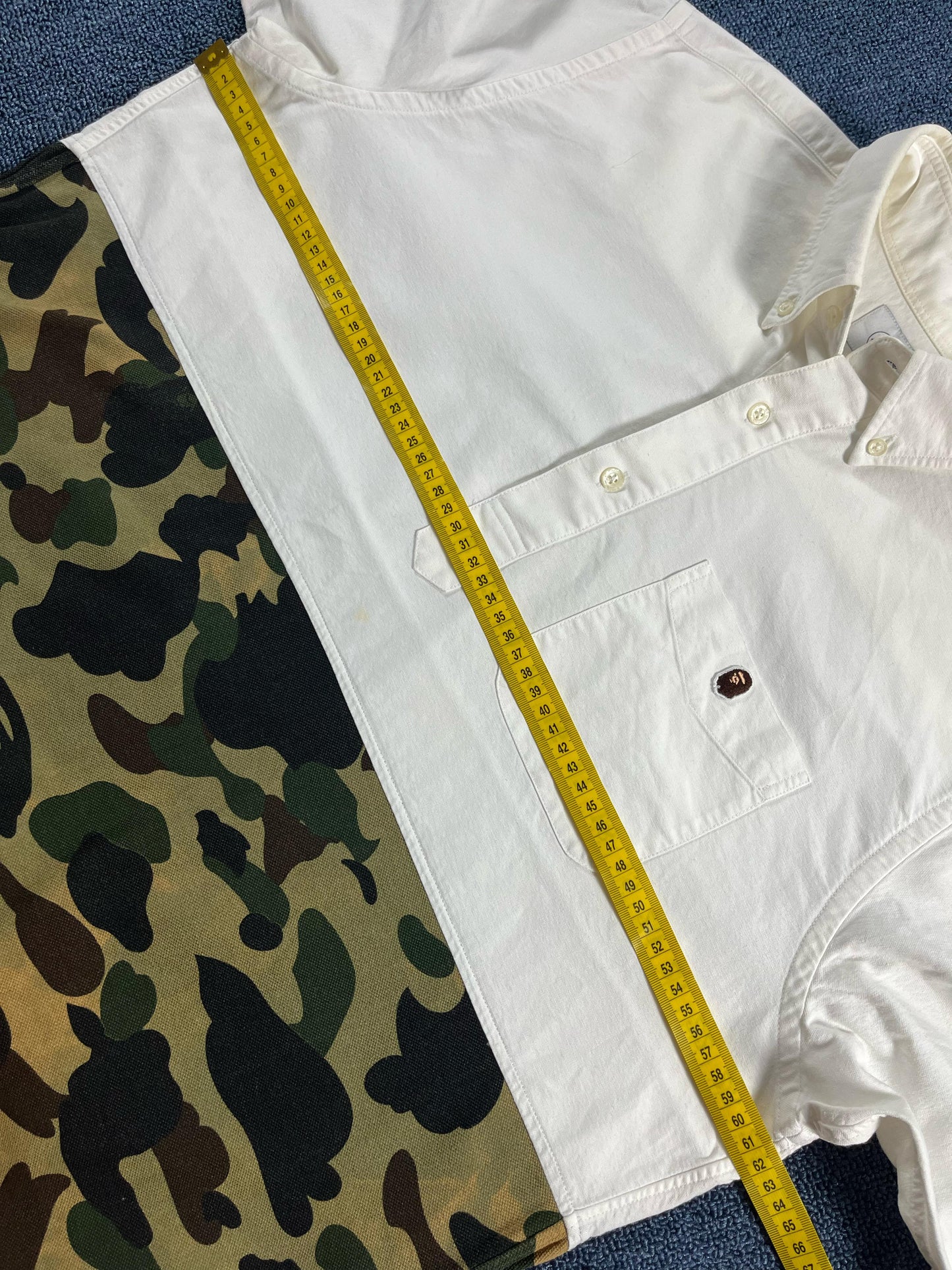 2006 first BAPE half-camo 1/3 cotton shirt (XL)
