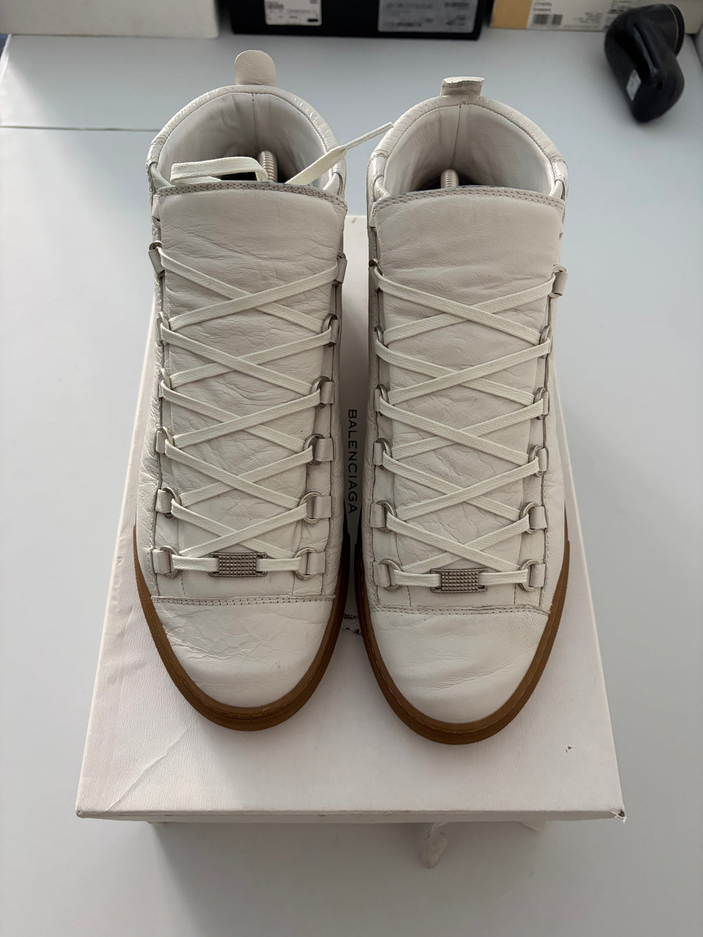 Balenciaga arena gum sole high tops - eu 43 - white