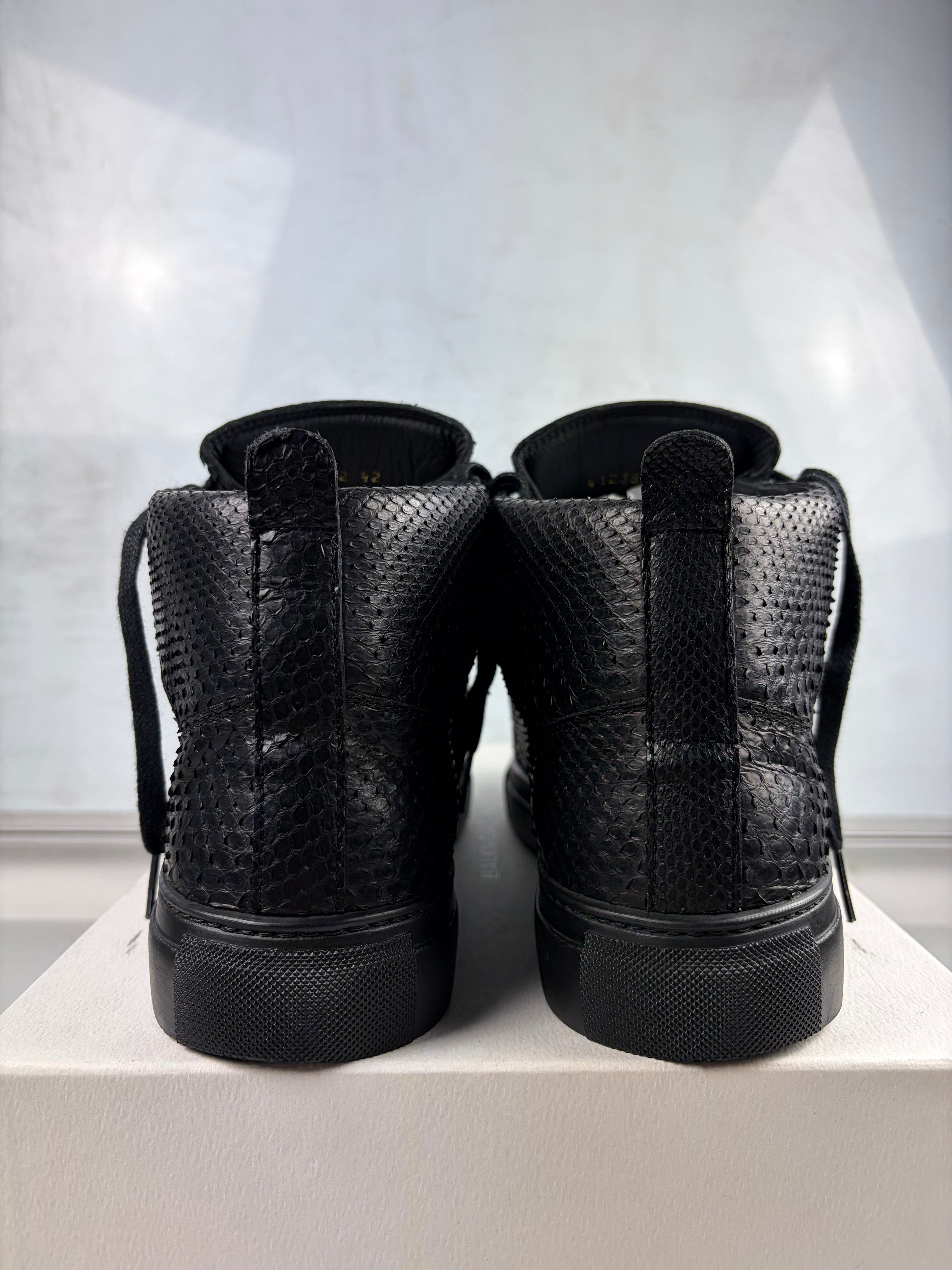 Balenciaga arena ‘Python Skin’ high tops - eu 42 / us 9  - black