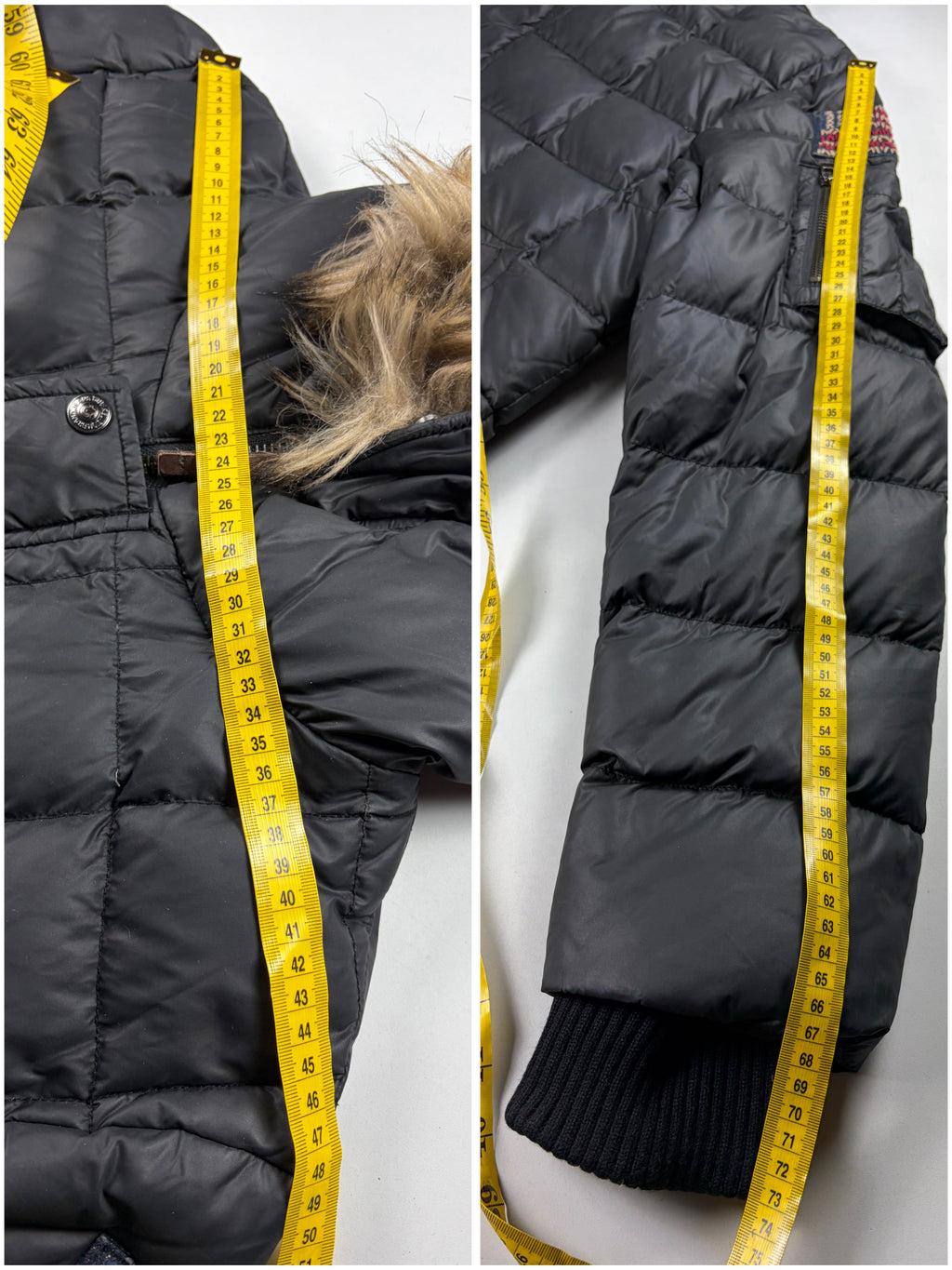 True Religion faux fur hooded down puffer jacket - men’s L/XL - black
