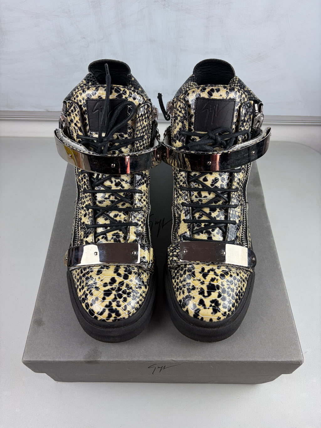 Giuseppe Zanotti Coby Python Embossed skin high tops - eu 44 / us 11