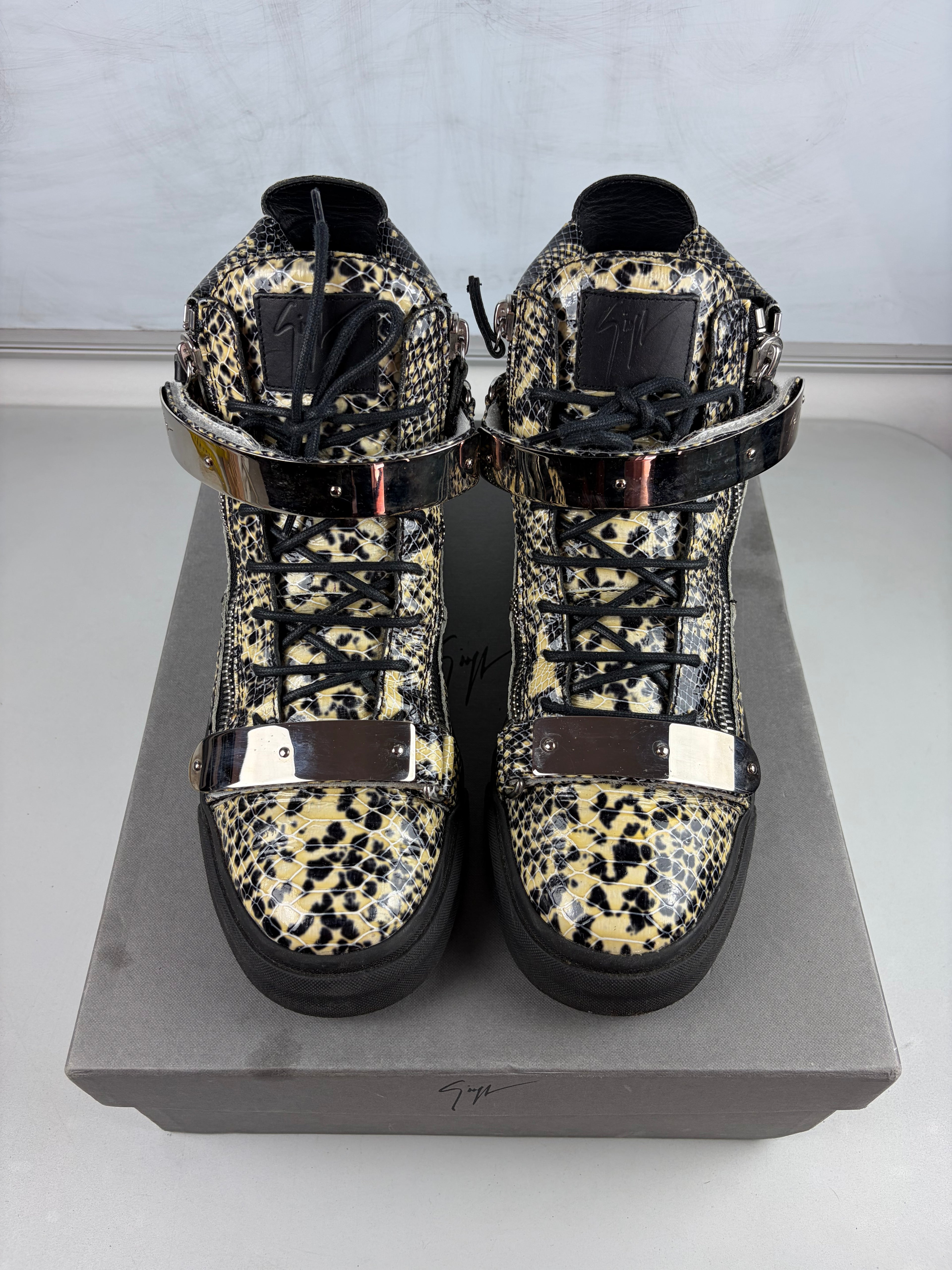 Giuseppe Zanotti Coby Python Embossed skin high tops - eu 44 / us 11