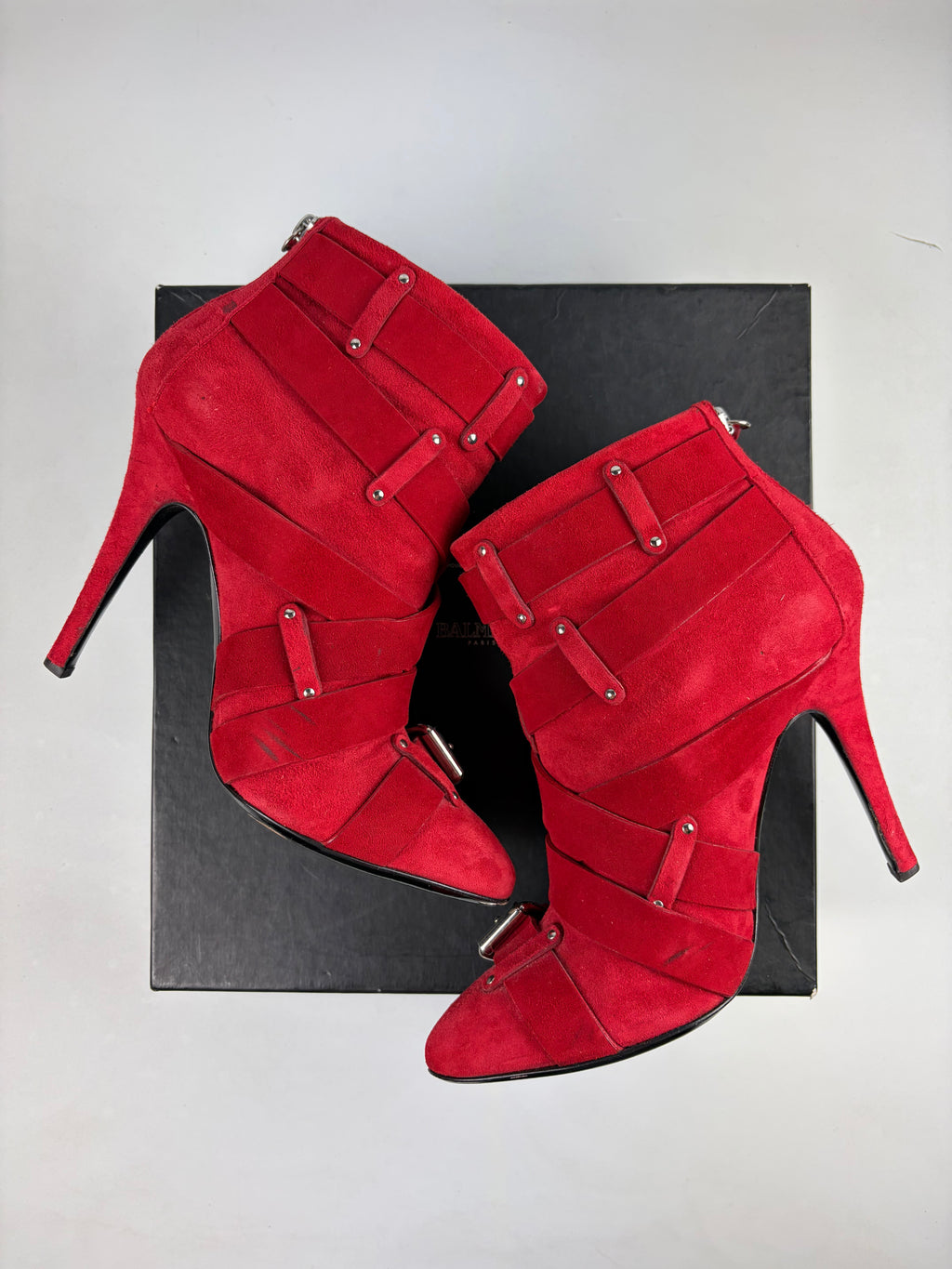 2009 BALMAIN x Giuseppe Zanotti suede ankle boots - eu 39.5 / us 9.5