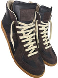 Maison Margiela high top suede & leather gats - eu 44 / us 11 - brown