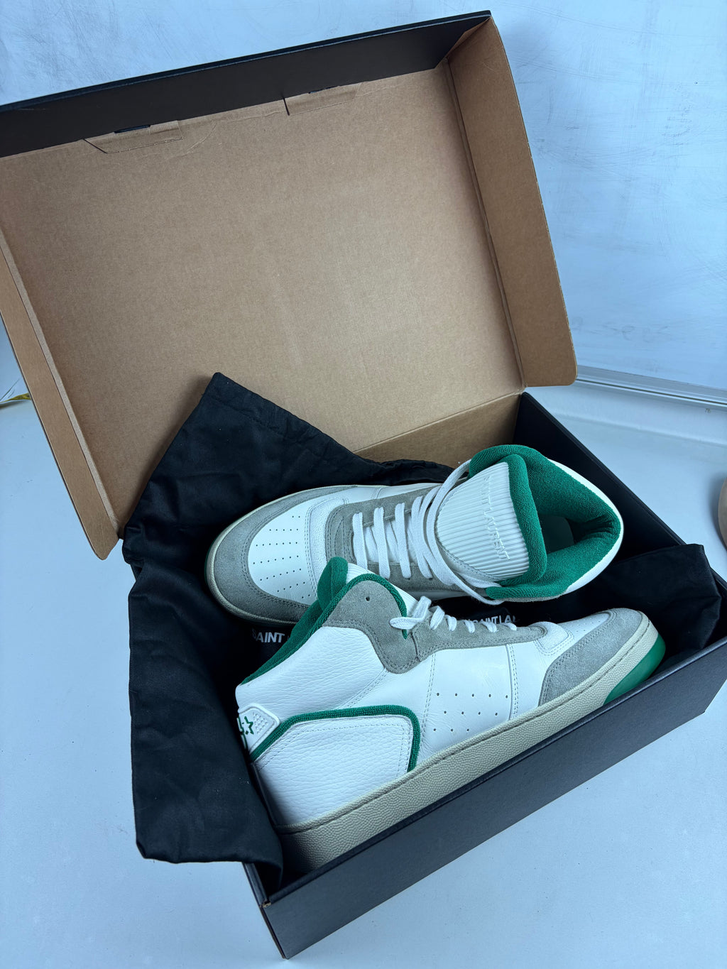 Saint Laurent SL/80 High-Top - eu 43 / us 10 - white & green