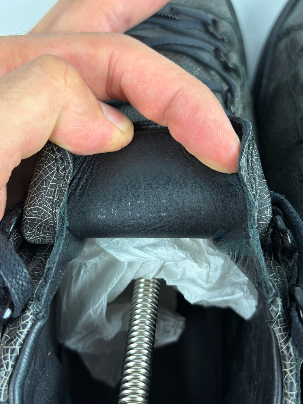 Balenciaga arena ‘Cracked leather’ high tops - eu 41 / us 8 - brown