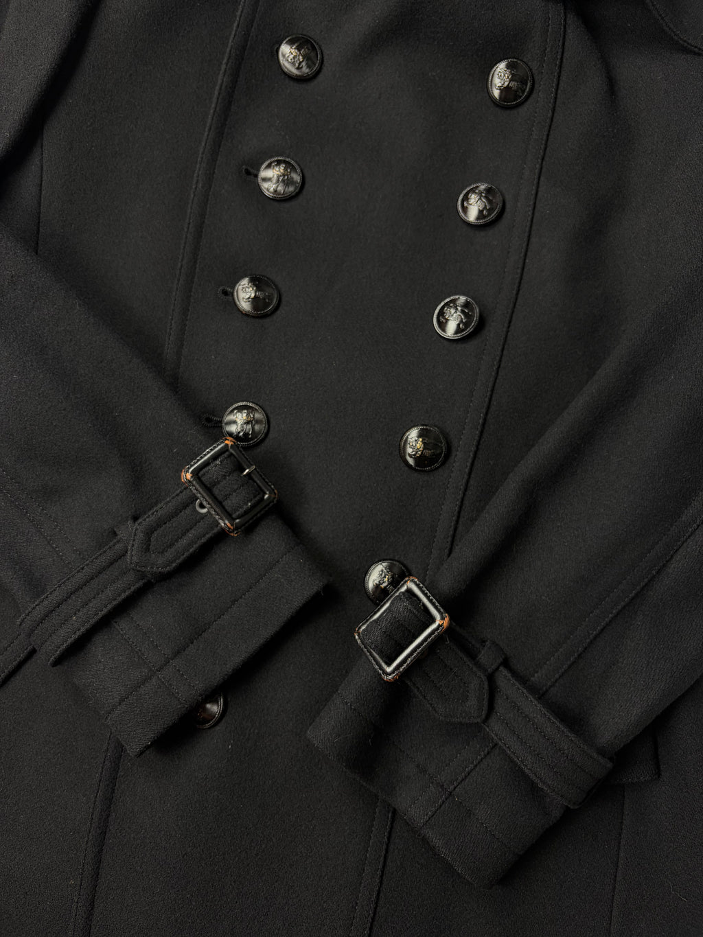 00’s Burberry Black Label Napoleon coat jacket - S/M - black