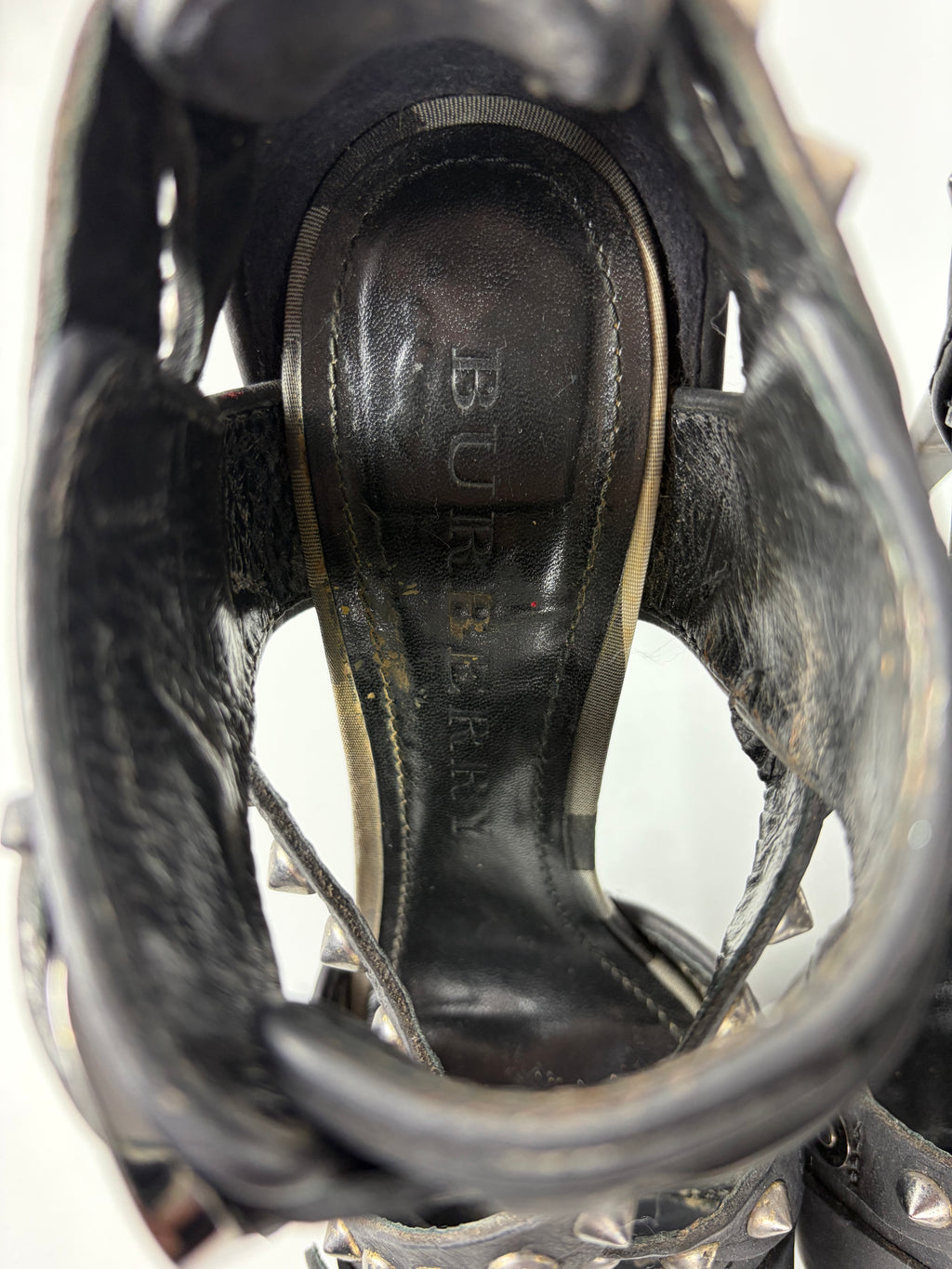 Burberry studded gladiator heels - eu 38 - black