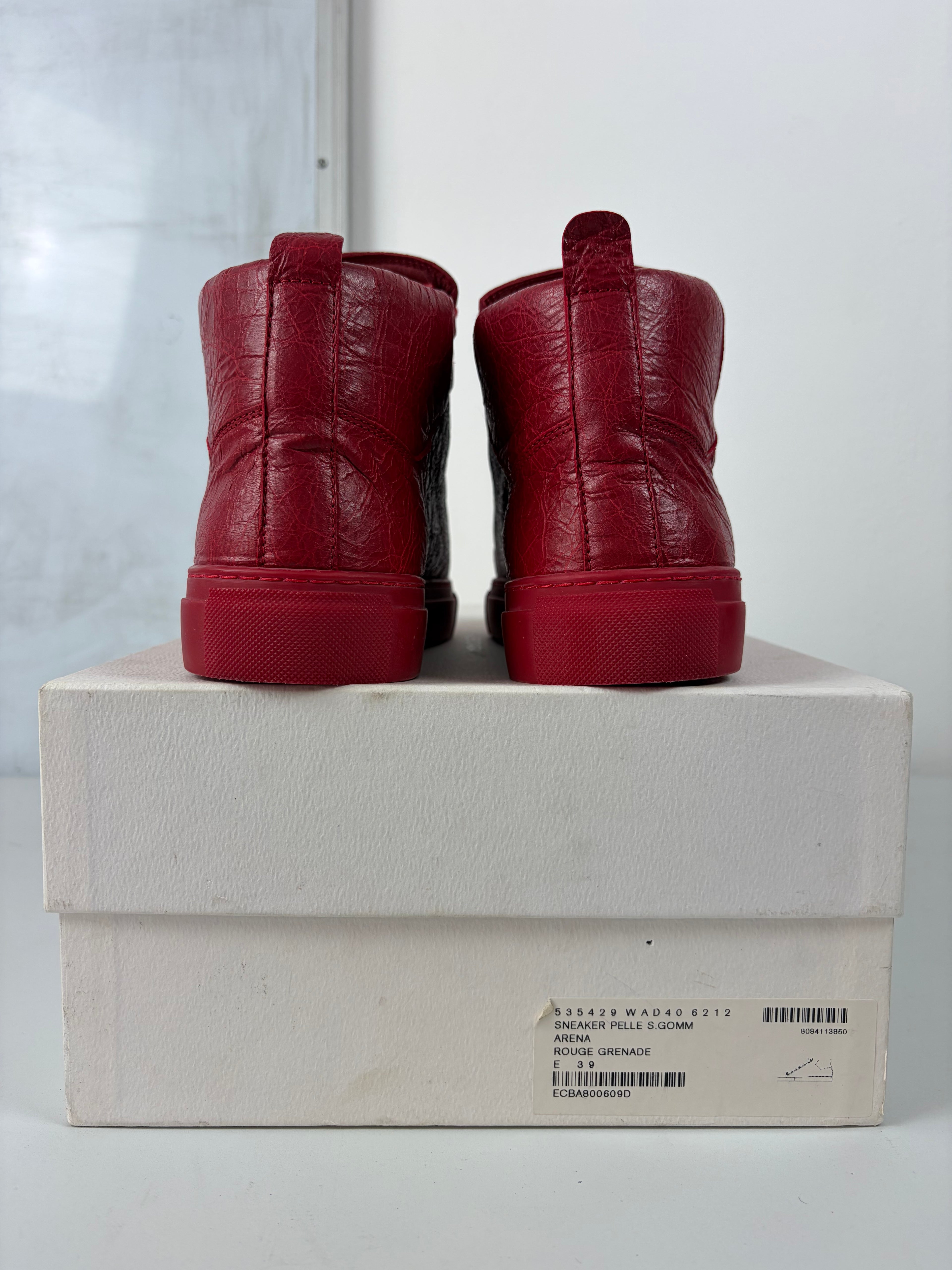 Balenciaga arena high tops - eu 39 / us 6 - red
