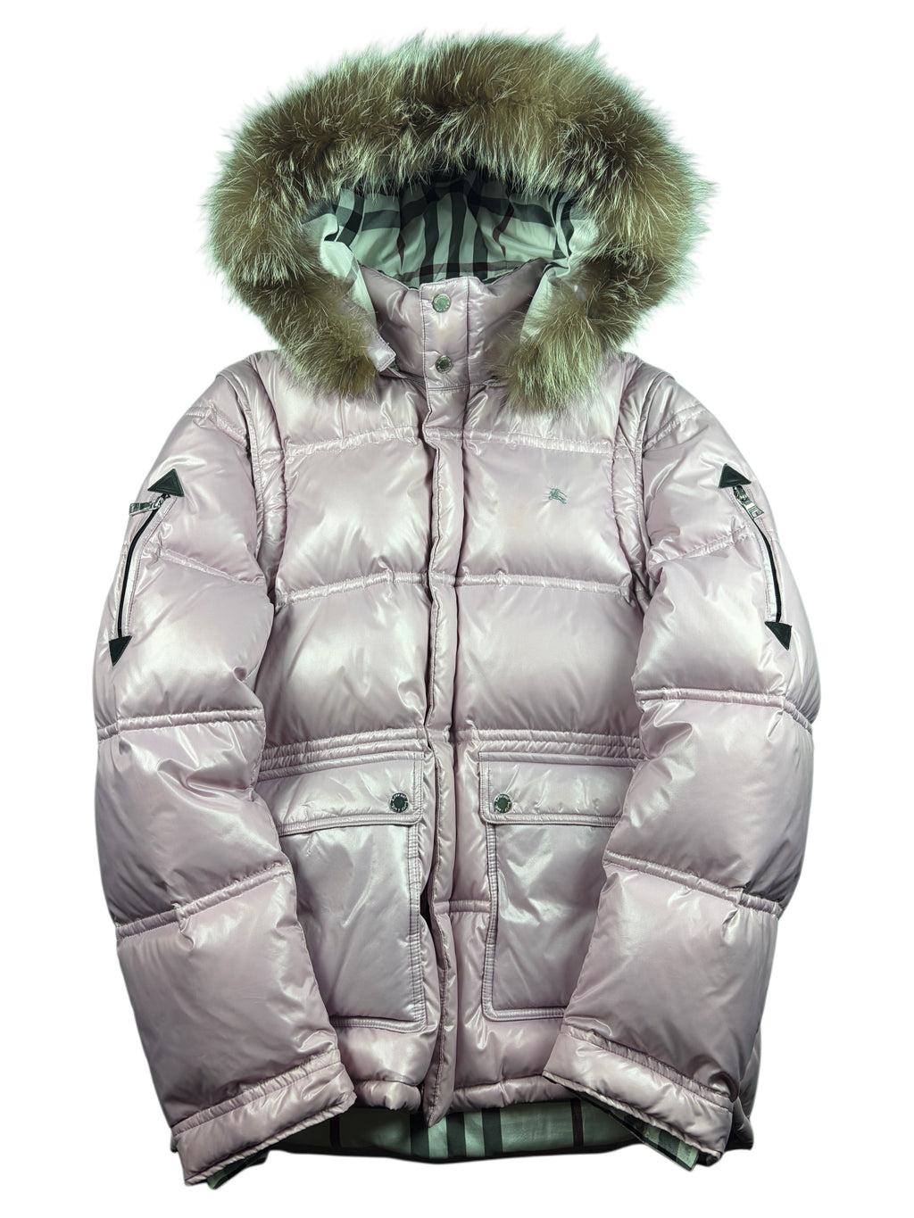 00’s BURBERRY Black Label real fur down jacket (LL) - pink