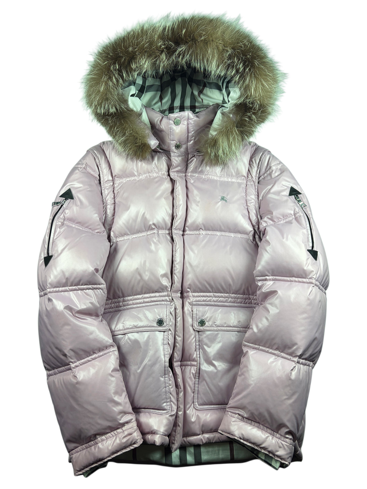 00’s BURBERRY Black Label real fur down jacket (LL) - pink