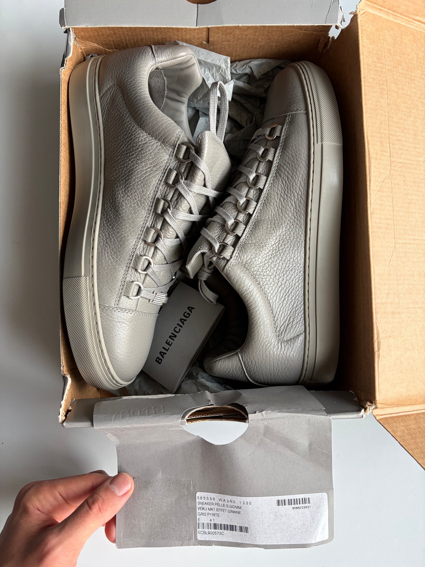 Balenciaga arena low - eu 41 - grey (brand new)