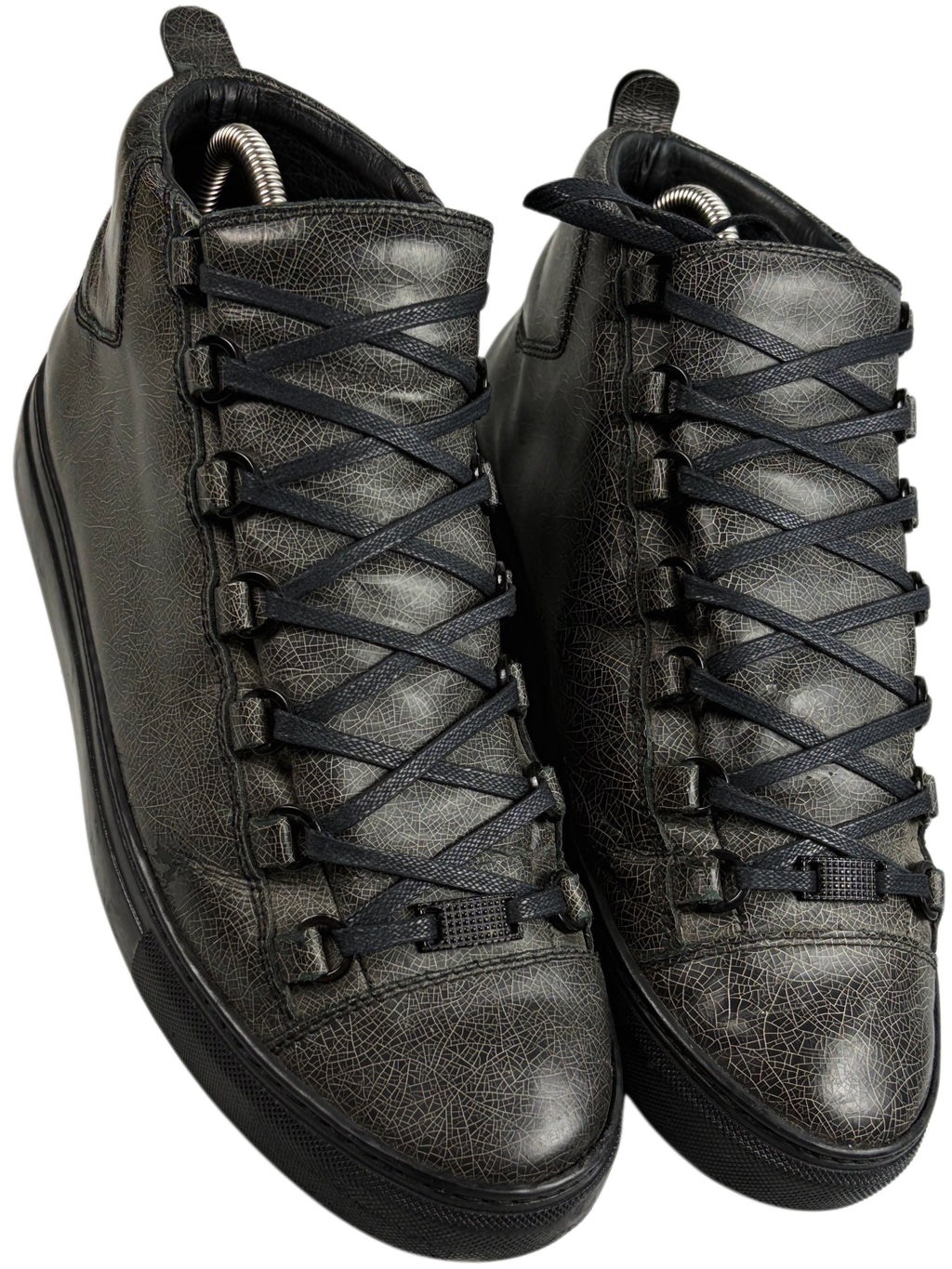 Balenciaga arena ‘Cracked leather’ high tops - eu 41 / us 8 - brown