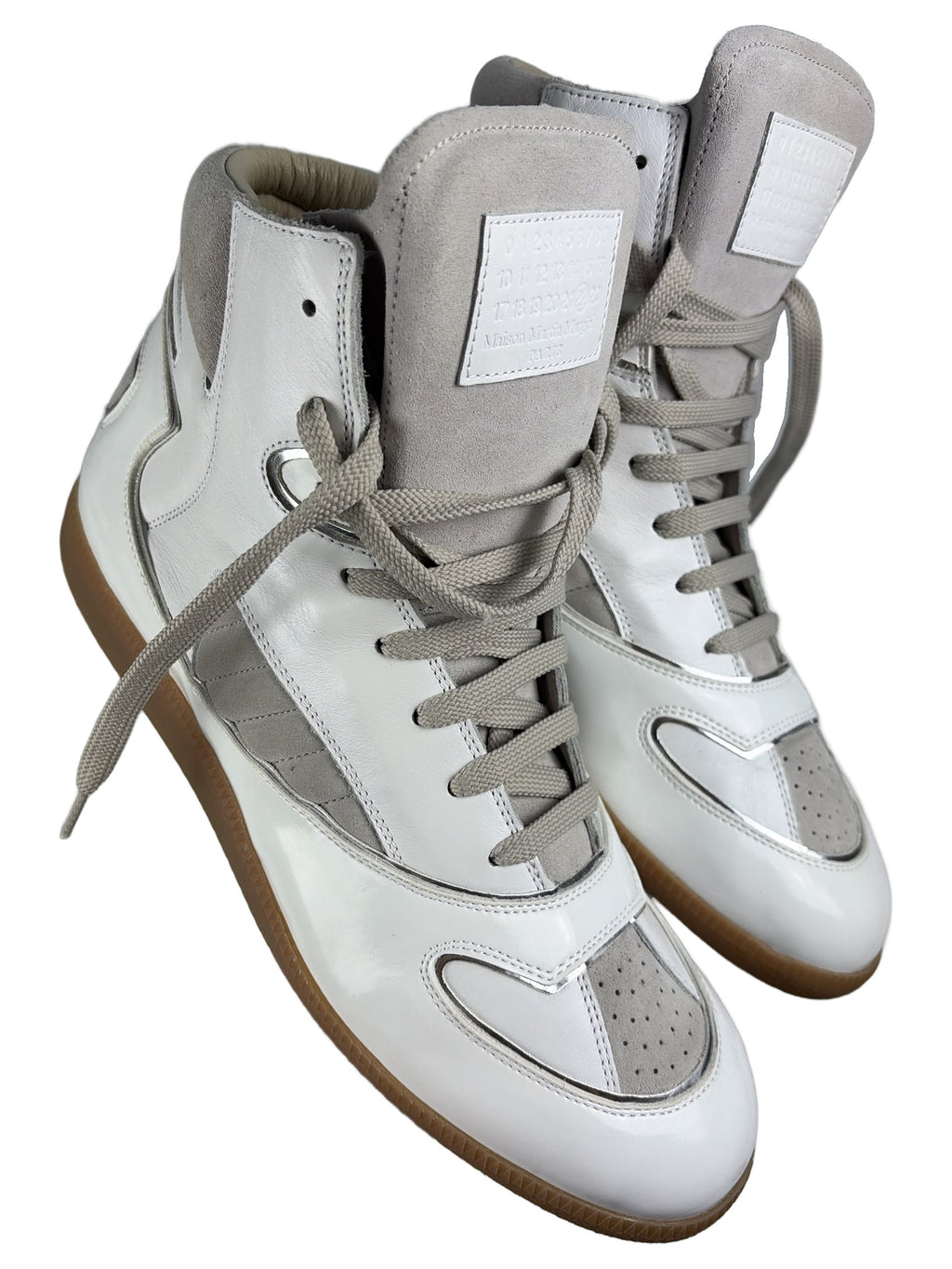 Maison Margiela ‘Cadillac’ patent leather & suede high tops - eu 45 / us 12 / uk 11 - brand new