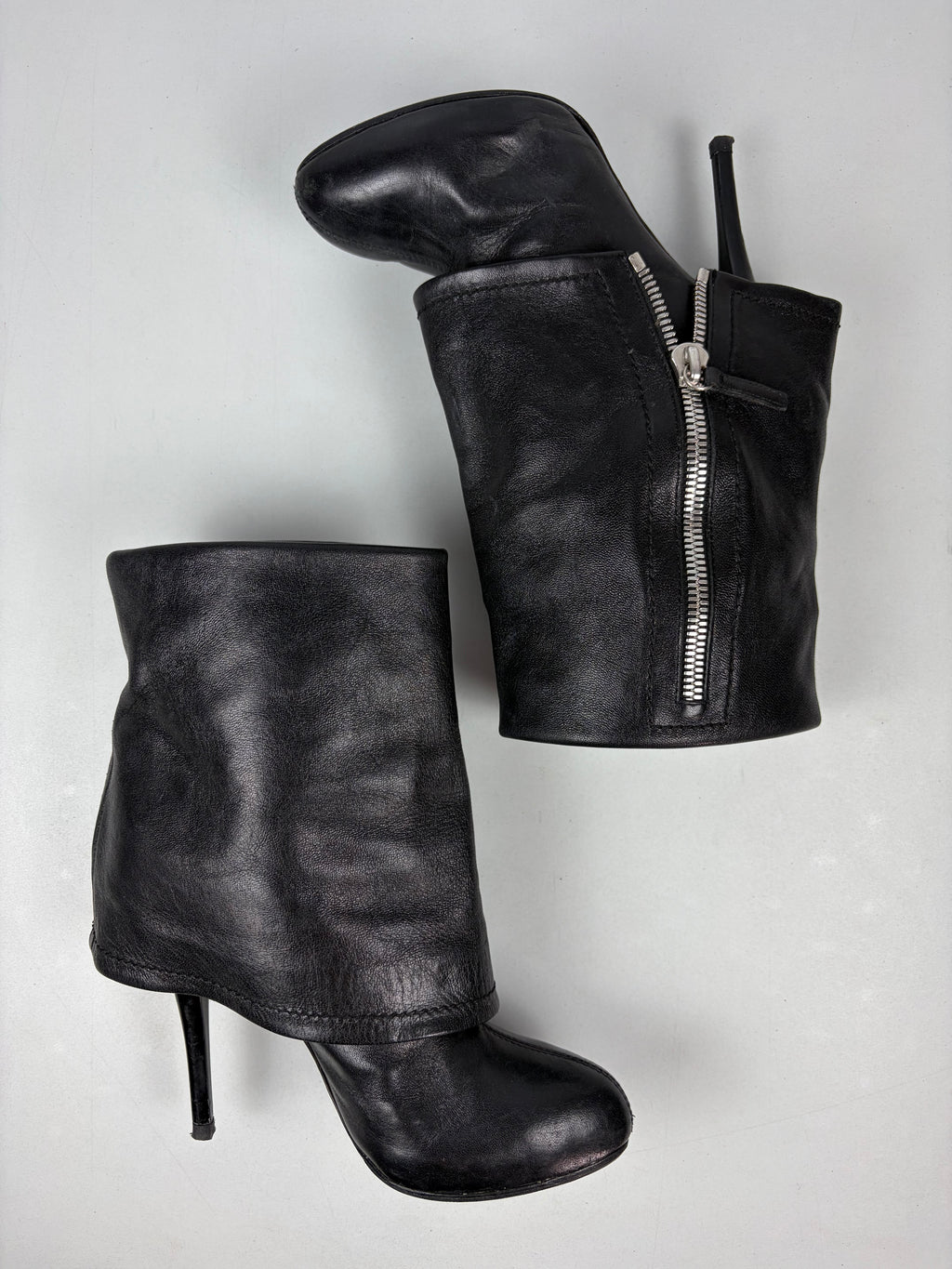 Giuseppe Zanotti fold-over zipper boots - eu 37 / us 7 / uk 4