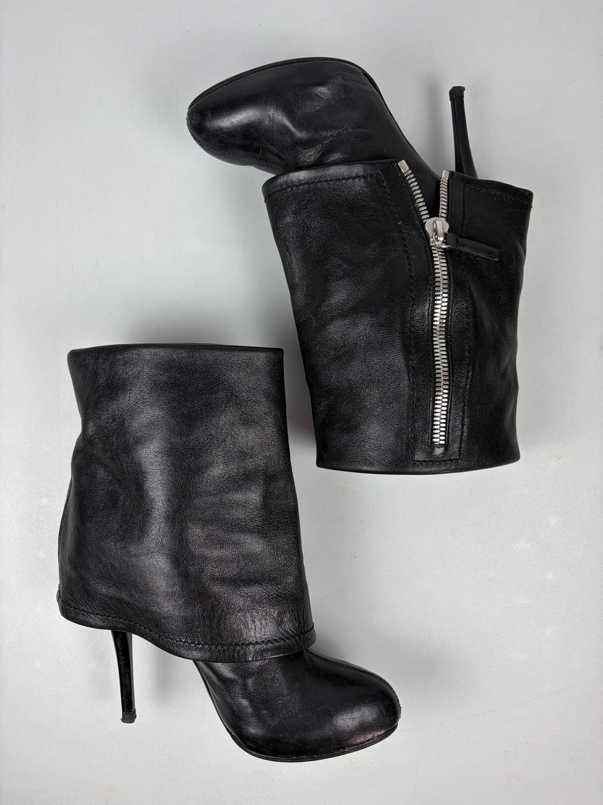 Giuseppe Zanotti fold-over zipper boots - eu 37 / us 7 / uk 4