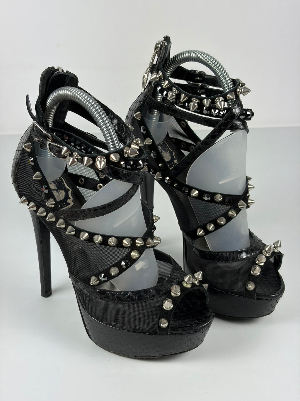 Philipp Plein heavily studded stiletto platform sandals - eu 36.5