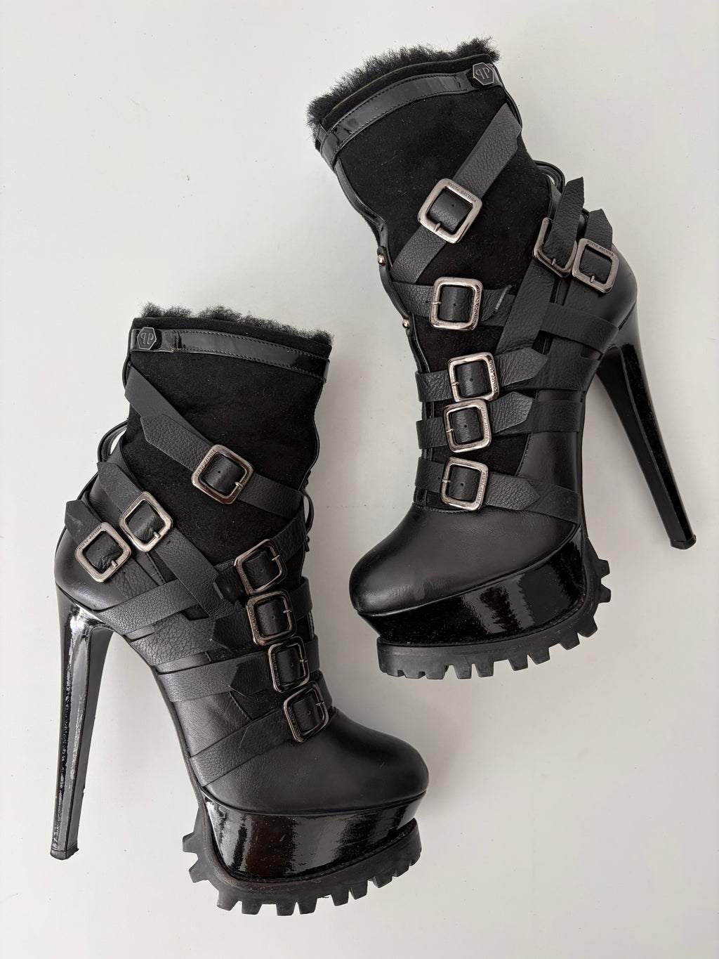 Philipp Plein leather high heel sole boots - eu 39
