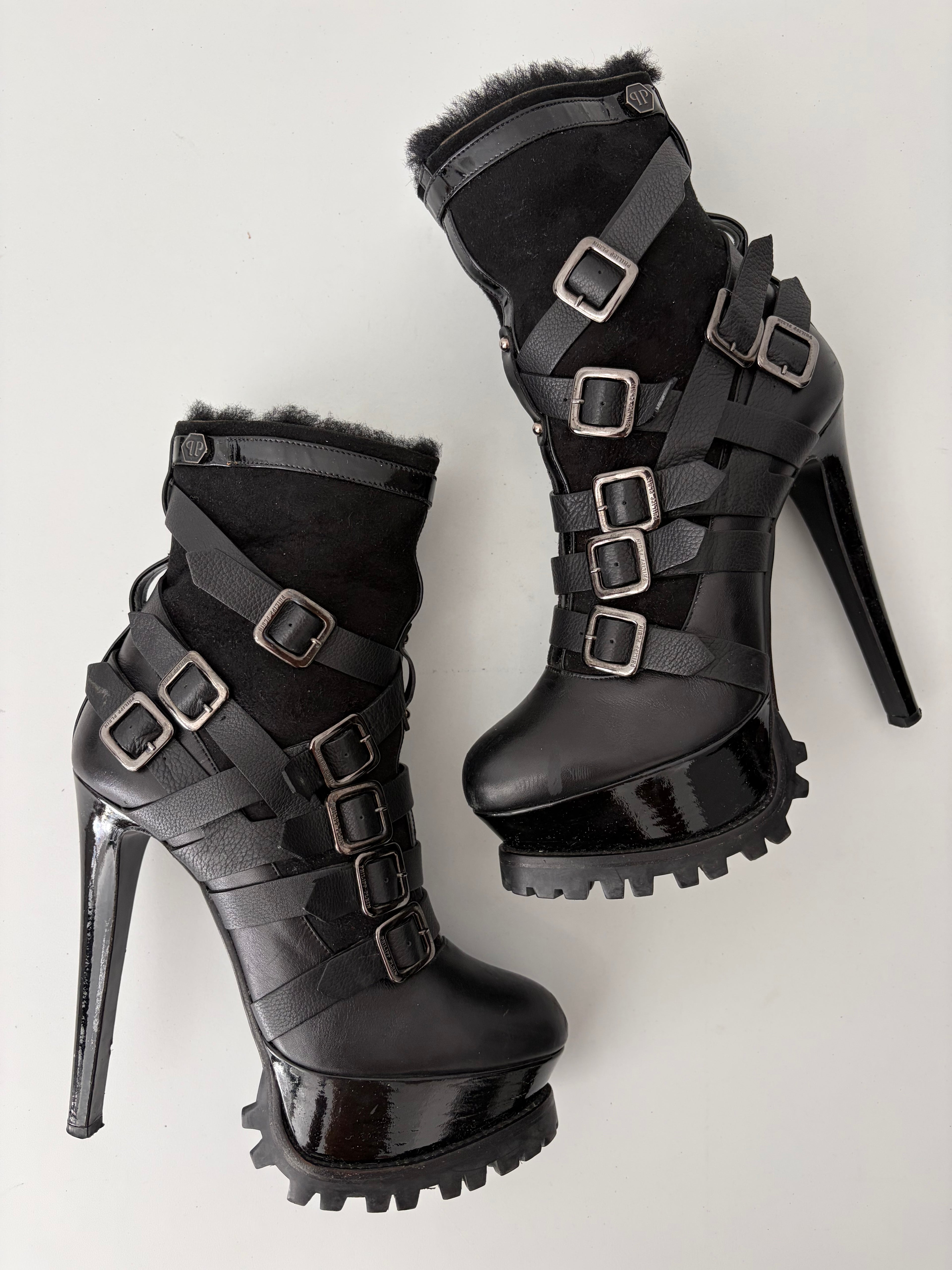 Philipp Plein leather high heel sole boots - eu 39