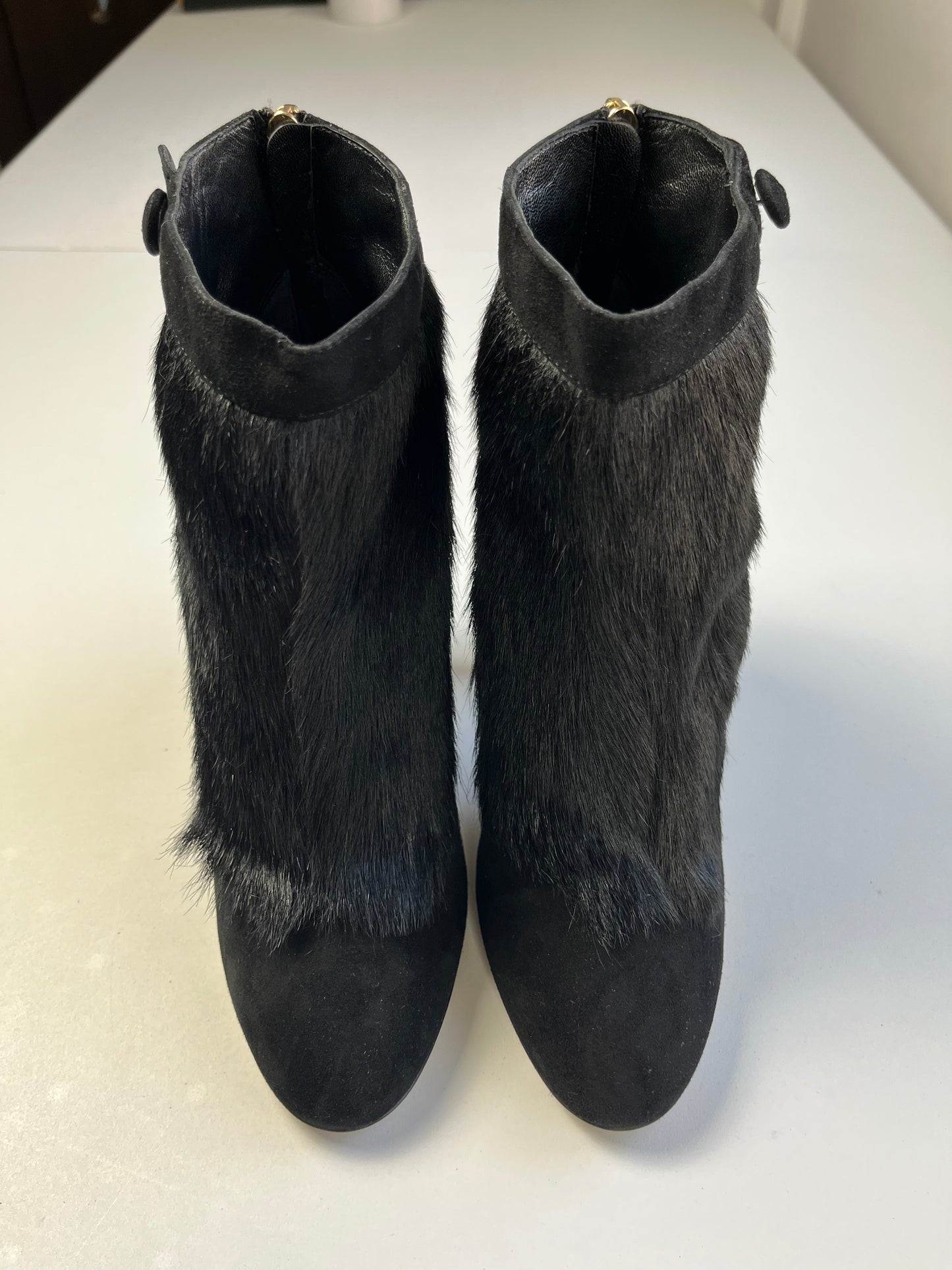 Dolce&Gabbana pony hair ankle boots - eu 39 - black