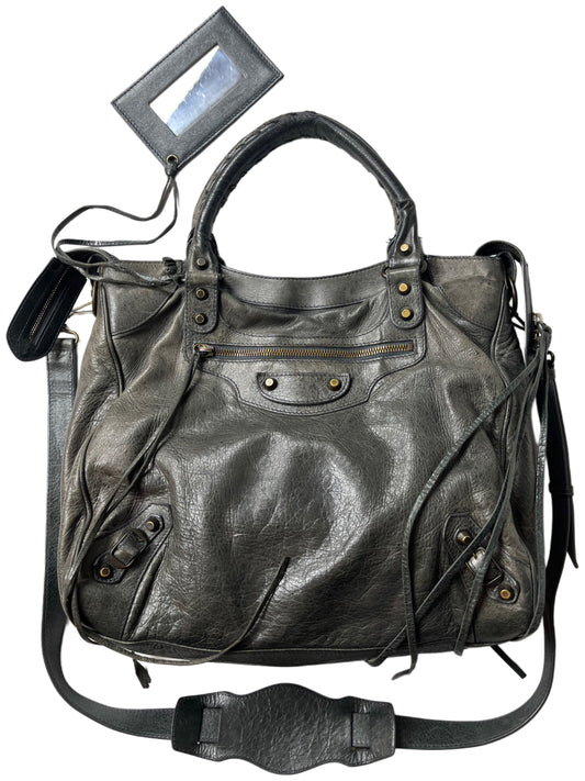 2012 BALENCIAGA
Black Lambskin Leather Motorcycle Velo Bag