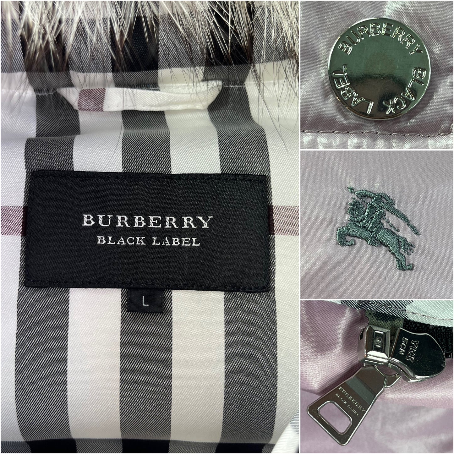 00’s BURBERRY made in Japan real fur down jacket (M/L) - pink