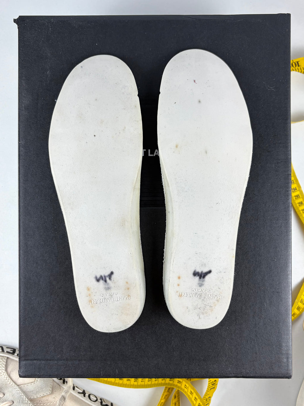 Saint Laurent ‘Smoking Forever’ canvas & suede high tops - eu41.5/us8.5/uk7.5