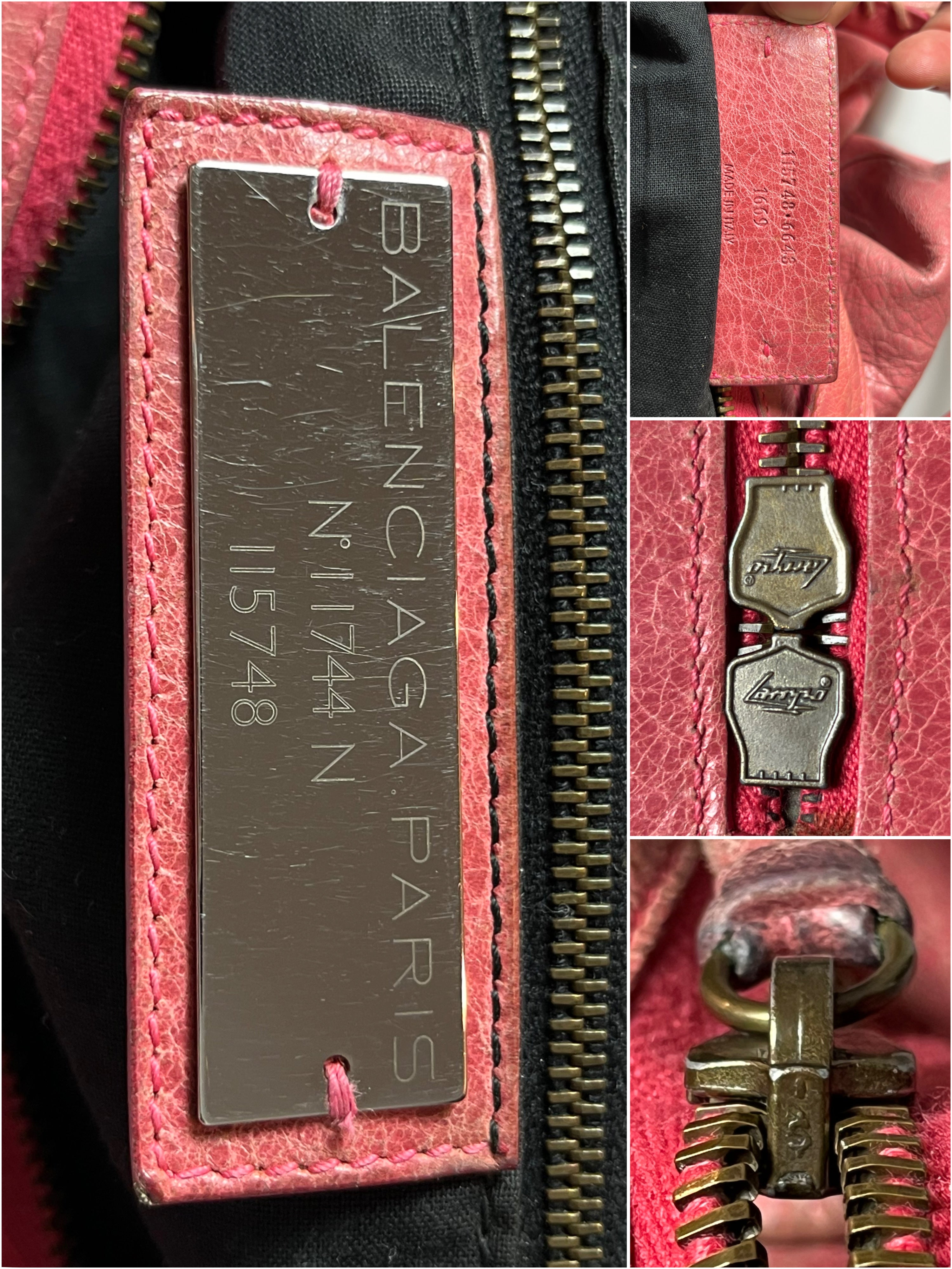 2011 BALENCIAGA Pink Lambskin Leather Motorcycle City Bag - pink