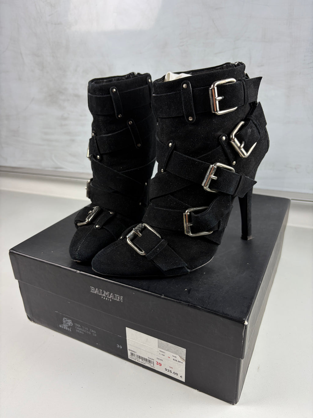 2009 BALMAIN x Giuseppe Zanotti suede ankle boots - eu 39 / us 7