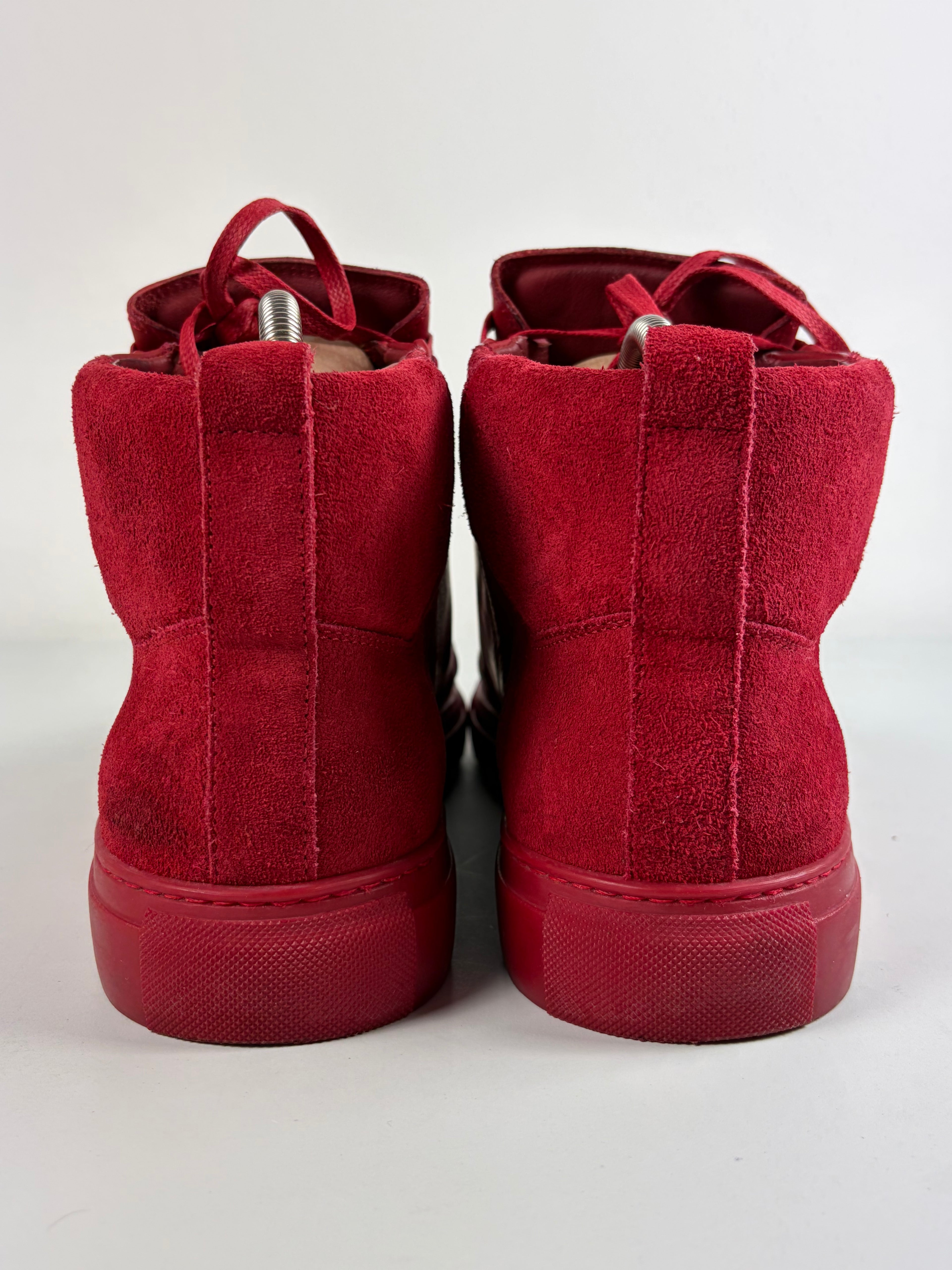 Balenciaga arena leather & suede high tops - eu 44 / us 11 - red