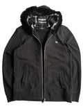 00’s BURBERRY made in Japan real rabbit fur zip up hoodie (L)