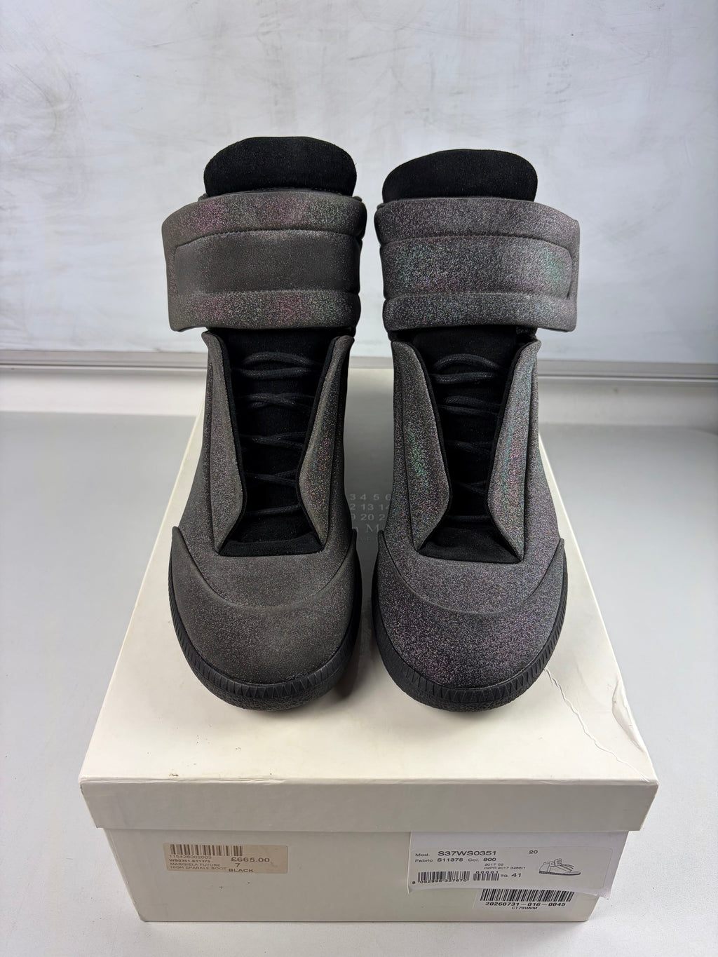 Maison Margiela Future ‘Grey Glitter’ high tops - eu 41 / us 8 - DEADSTOCK