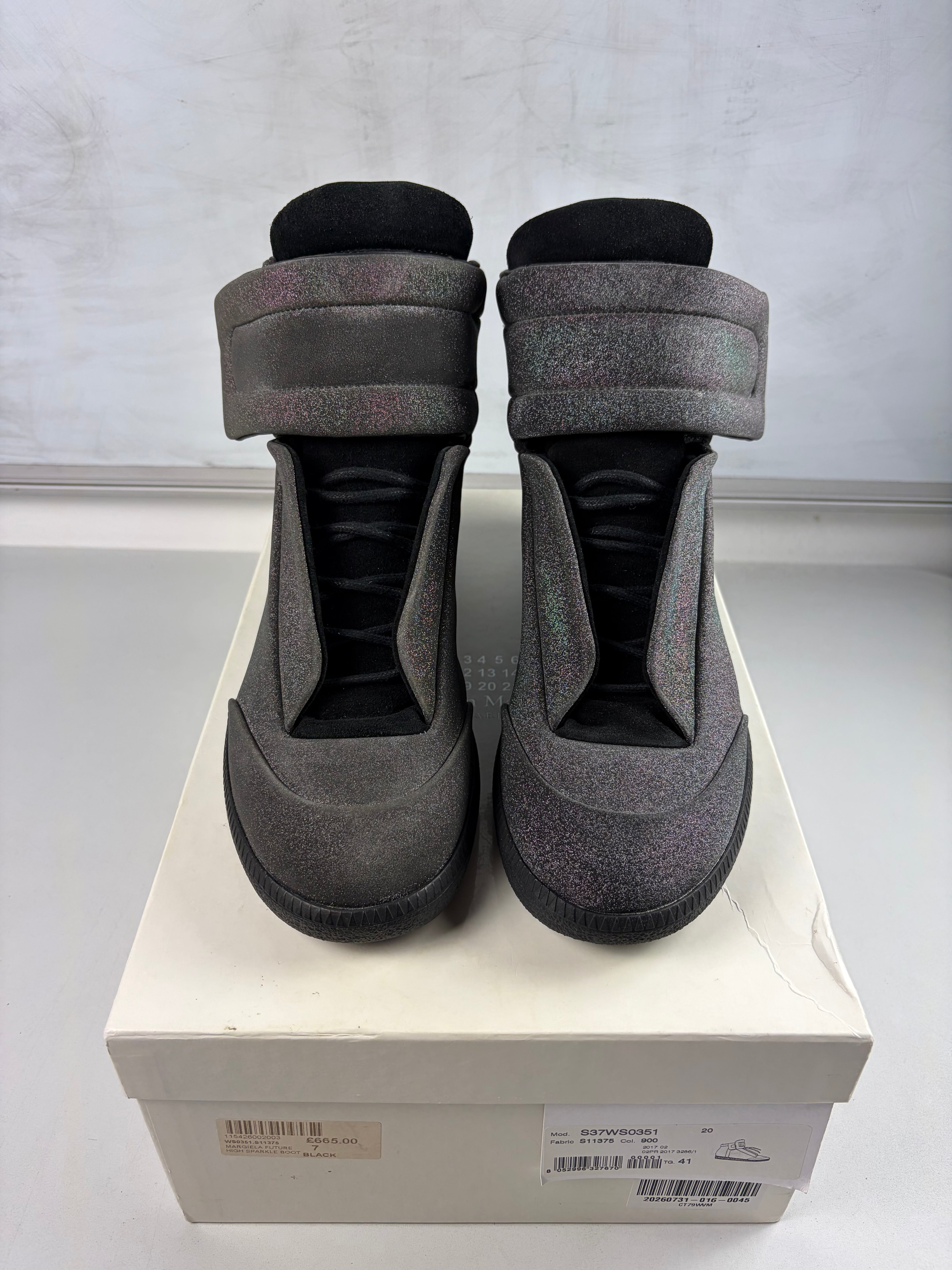Maison Margiela Future ‘Grey Glitter’ high tops - eu 41 / us 8 - DEADSTOCK