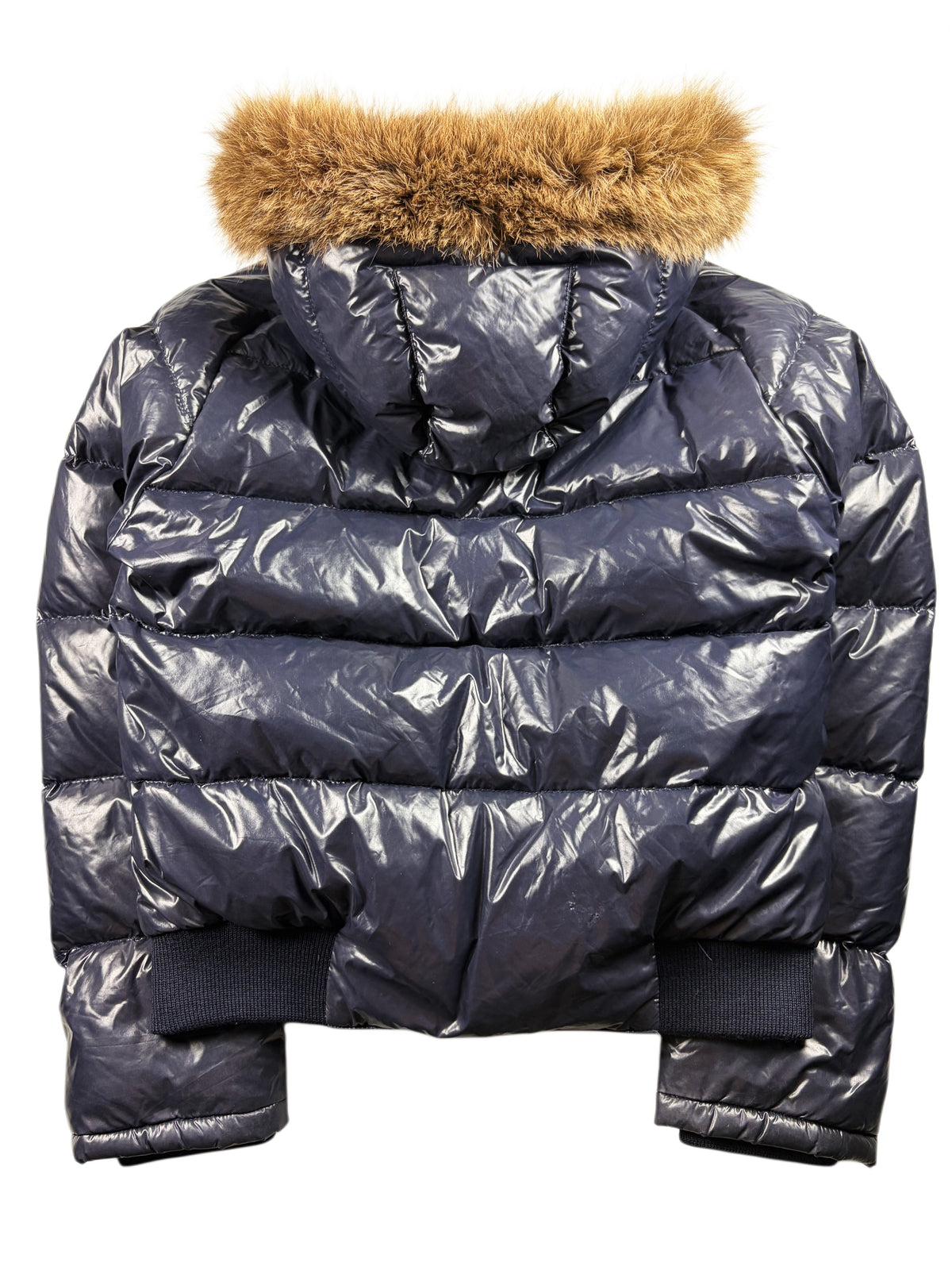 2010’s MONCLER real fur down jacket - men’s size 3 (L) - navy blue