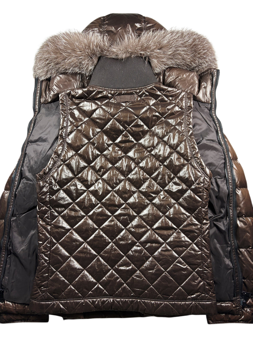 00’s BURBERRY Black Label 2 in 1 real fur down jacket (LL) - brown