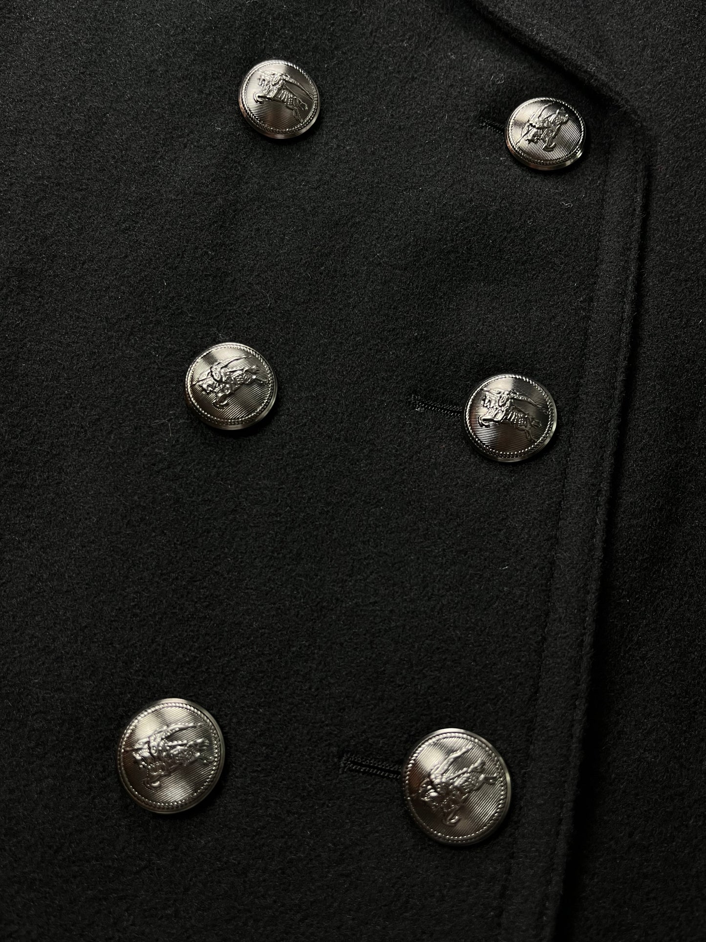 00’s BURBERRY wool Napoleon jacket (S/M) - black