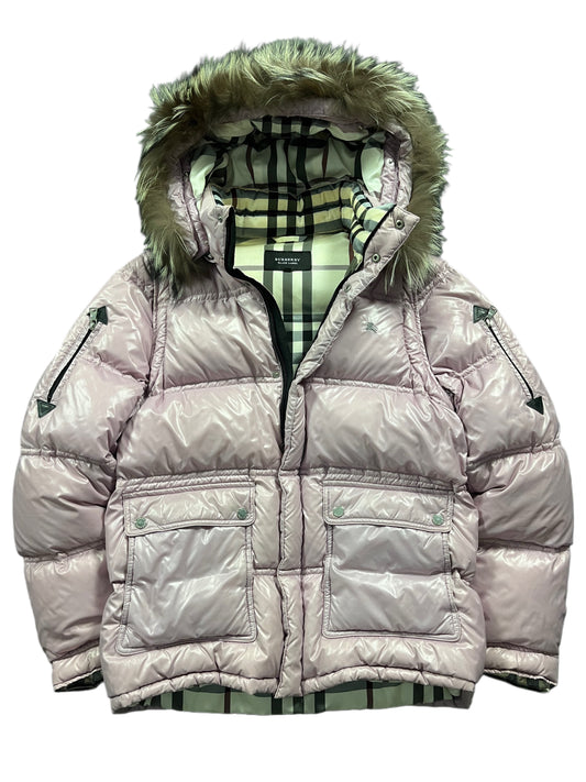 00’s BURBERRY made in Japan real fur down jacket (L)