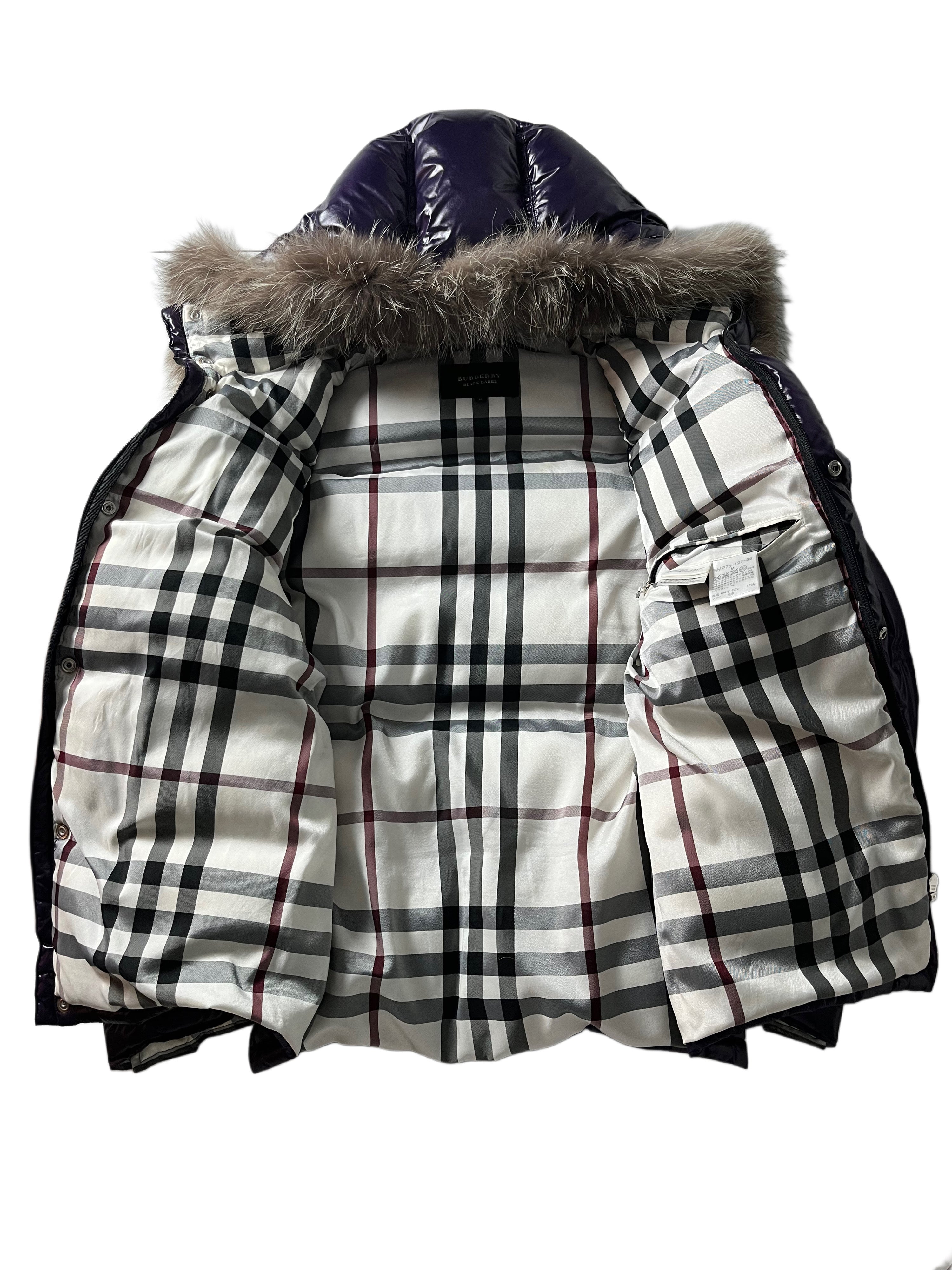 00’s BURBERRY made in Japan real fur down jacket (S/M) - purple